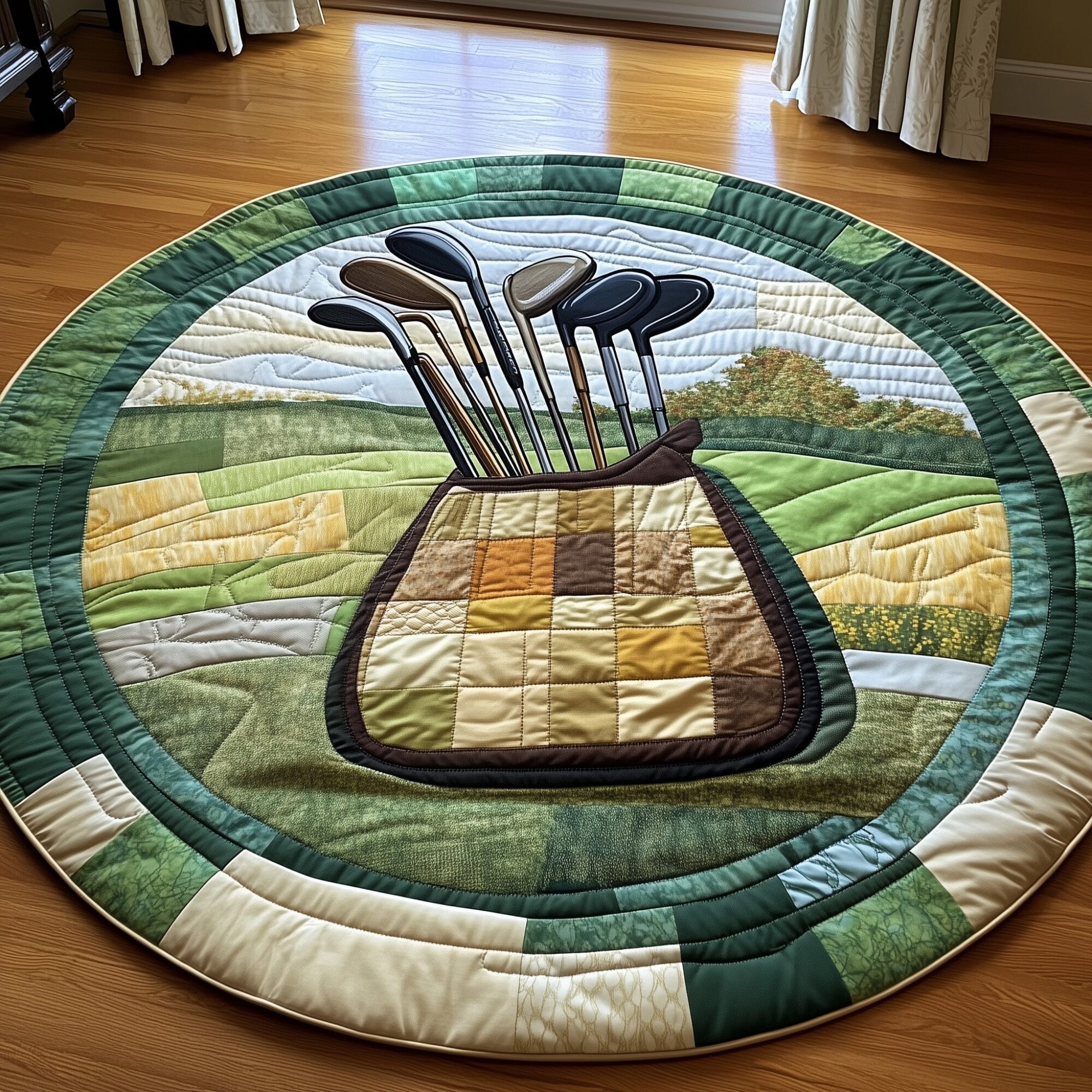 In The Golf Bag Quilted Round Mat Trendy Quilted Round Mat That Adds Charm