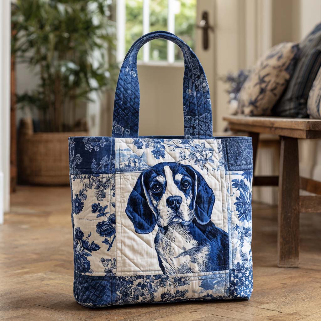 Indigo Beagle Spirit Quilted Tote Bag Perfect Tote Bag Good Gifts For Dog Lovers