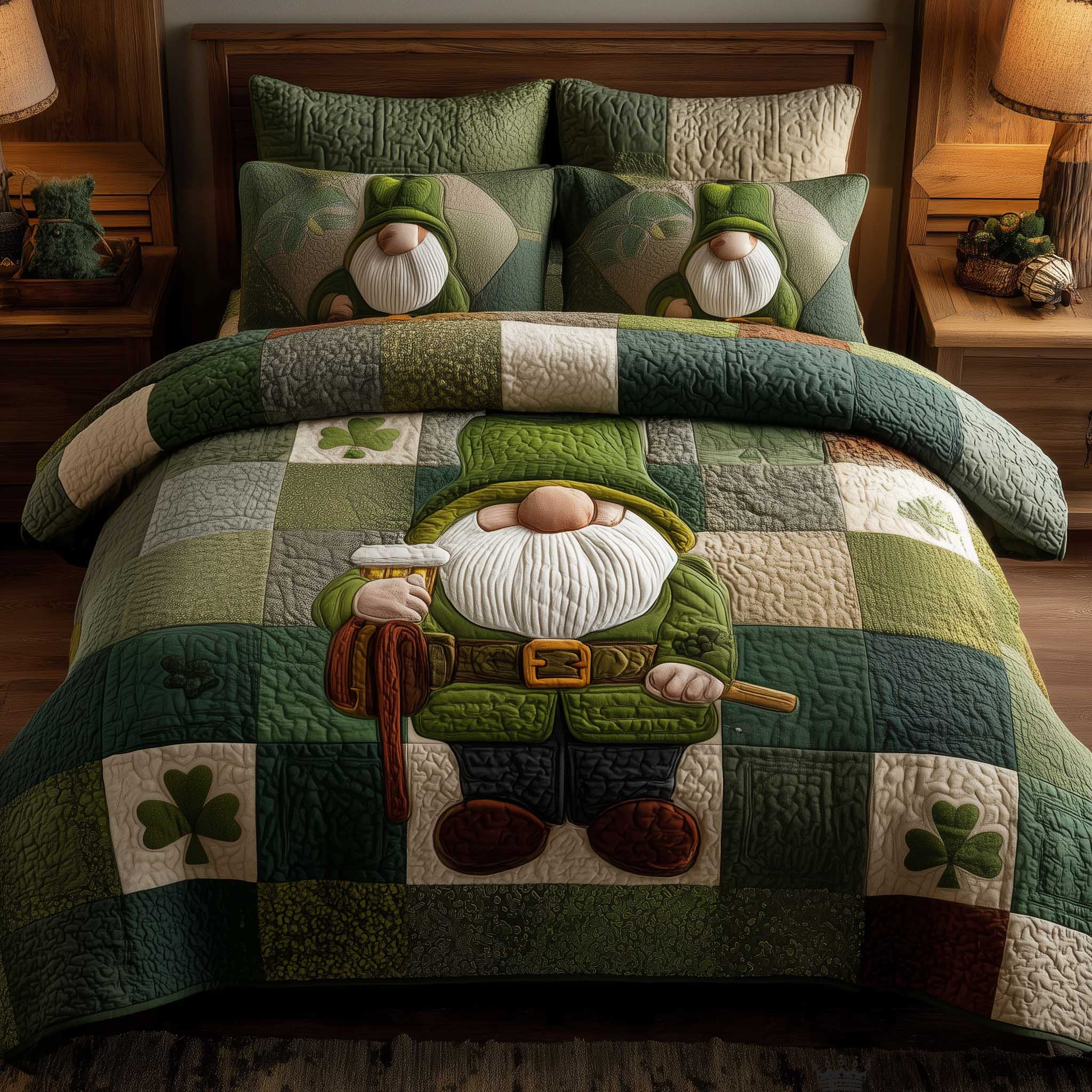 Irish Blessings Quilted Bedding Set Bed Bedding Set St Patrick's Day Gift Ideas