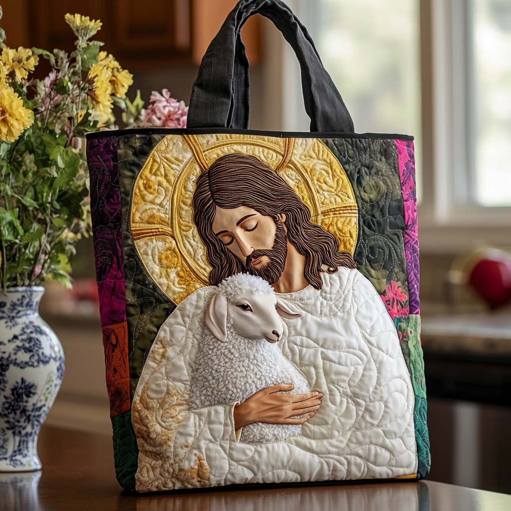 Jesus Guiding Star Quilted Tote Bag Best Shoulder Bags For Everyday Christian Mother's Day Gifts