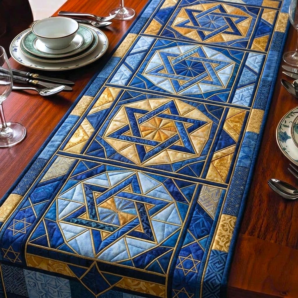 Jewish Heritage Quilted Table Runner Bible Verse Decor Jewish Gifts Holiday
