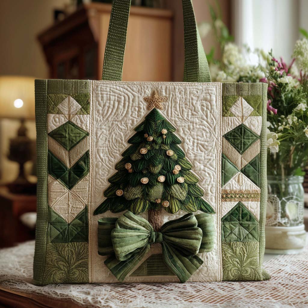 Jingle Glow Quilted Tote Bag Santa Tote Bags Best Christmas Gifts For Mom