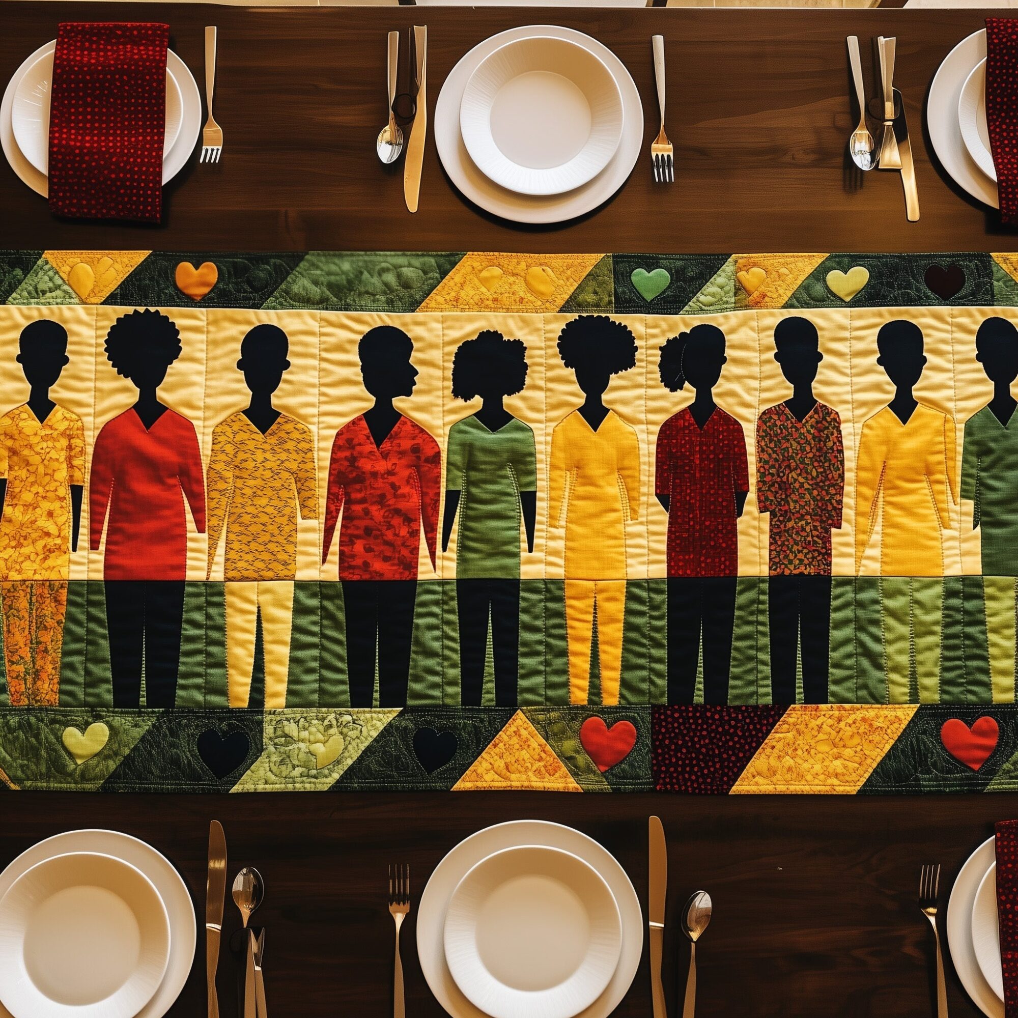 Juneteenth Quilted Table Runner Dining Table Decor Melanin Black Women Gifts For Her