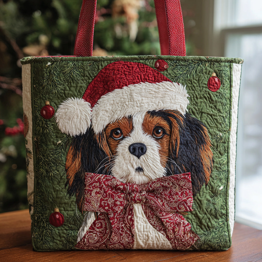 King Charles Christmas Quilted Tote Bag The Perfect Tote Bag Top Gifts For Dog Owners