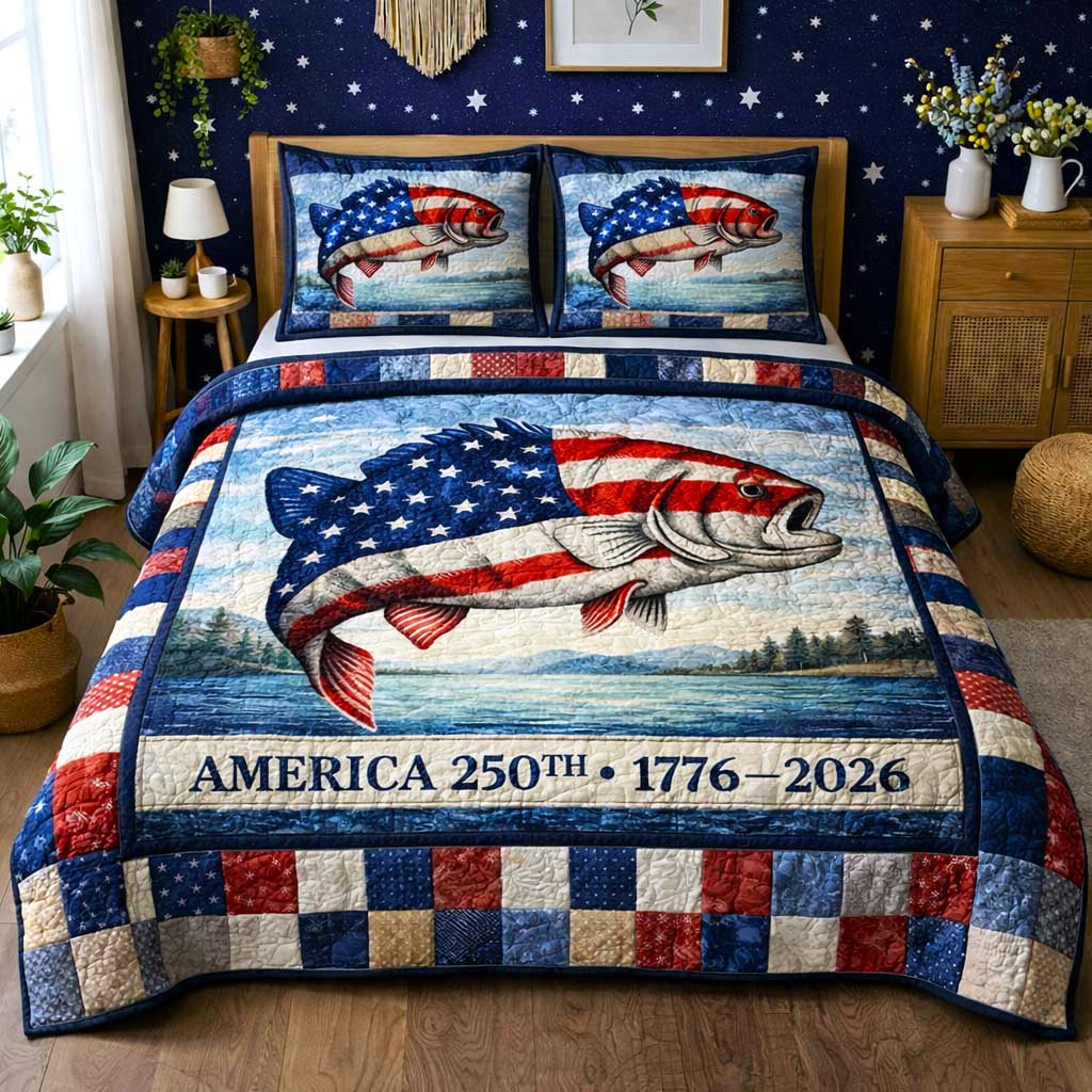 Lake Angler Quilted Bedding Set Good Sheet Sets Fourth Of July Gift Ideas