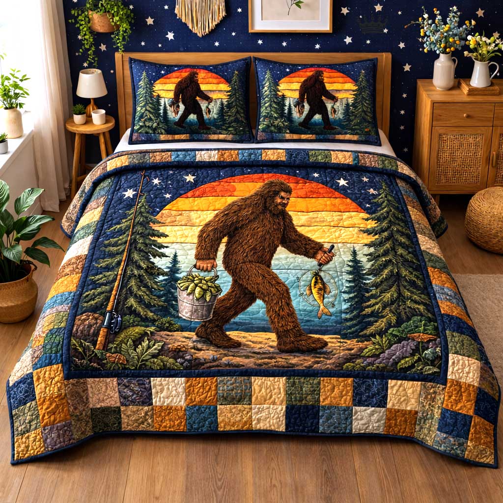 Lakeside Fishing Quilted Bedding Set Best Bedsheets Best Gifts For Fisherman