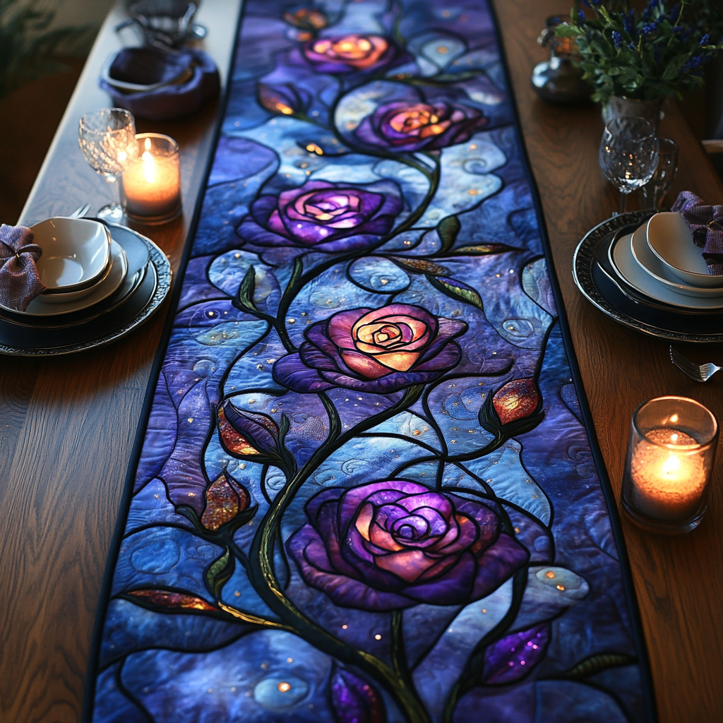 Lavender Elegance Quilted Table Runner Spring Floral Table Runner Gift Ideas For Friends