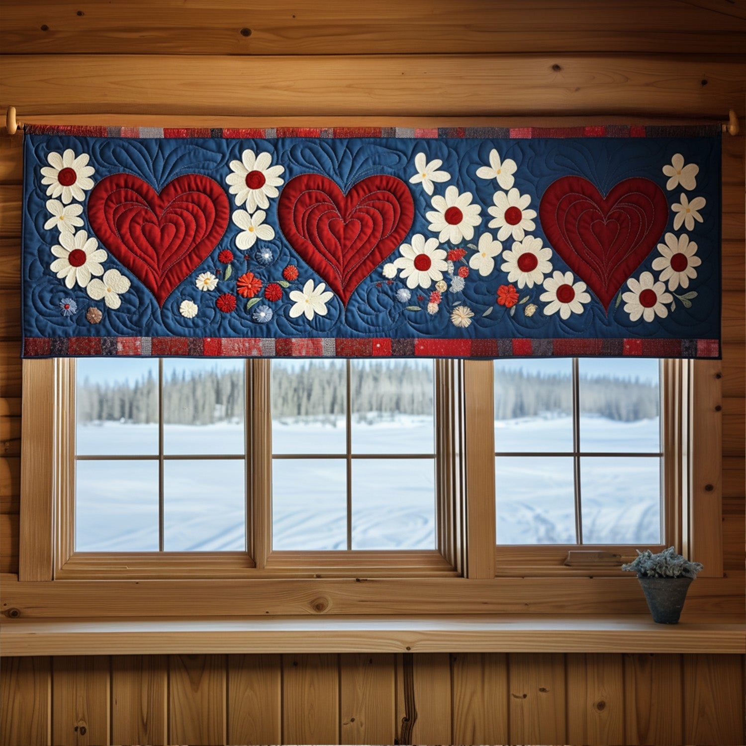 Liberty Hearts Quilted Valance Home Entrance Decor Ideas Christmas Gifts For Employees