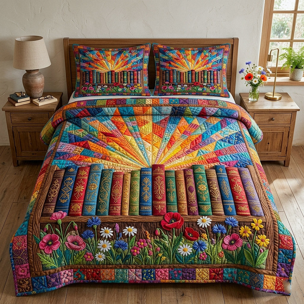 Library Nook Quilted Bedding Set Best Bedding Sets Book Themed Birthday Gifts