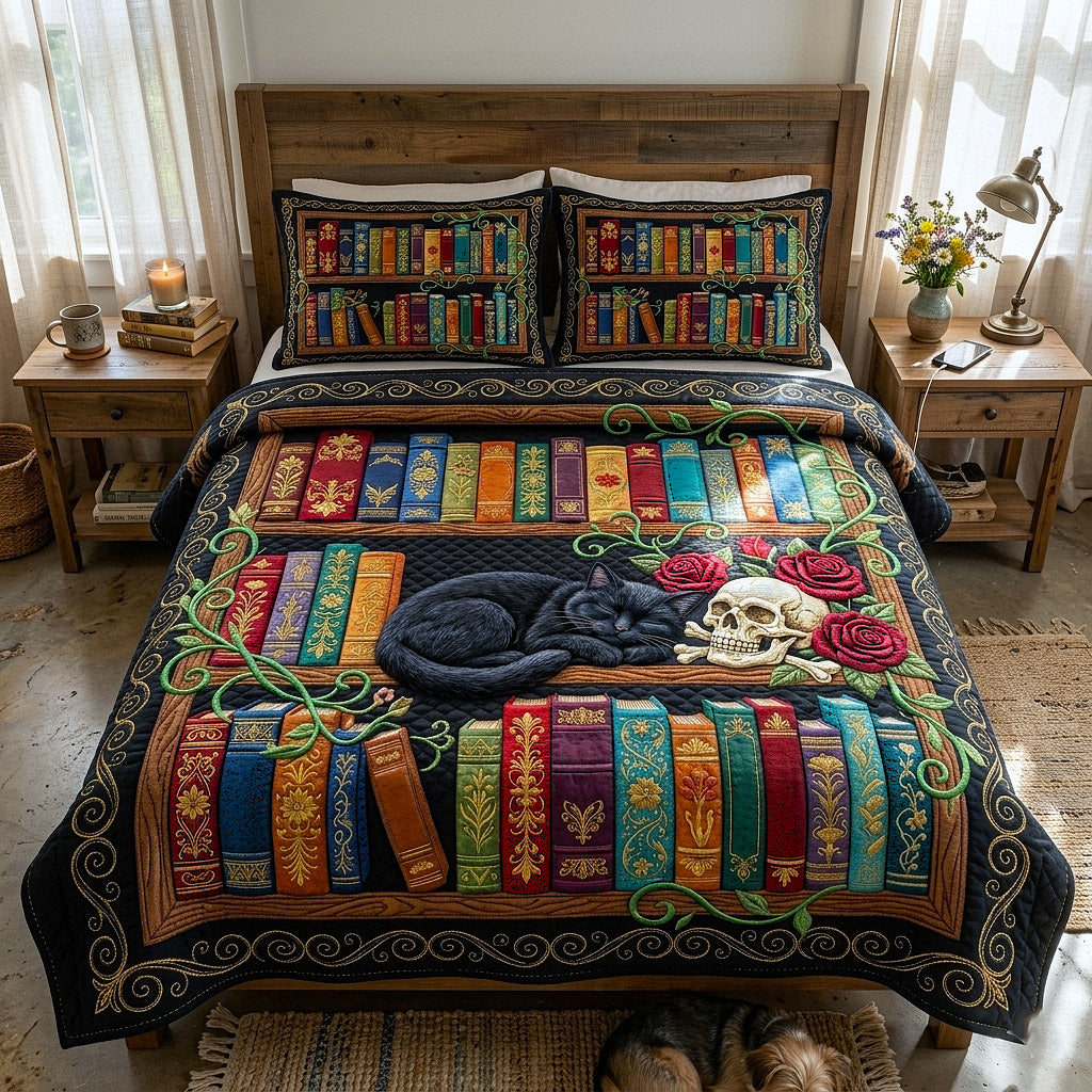 Library Nook Quilted Bedding Set Best King Sheets Book Themed Birthday Presents