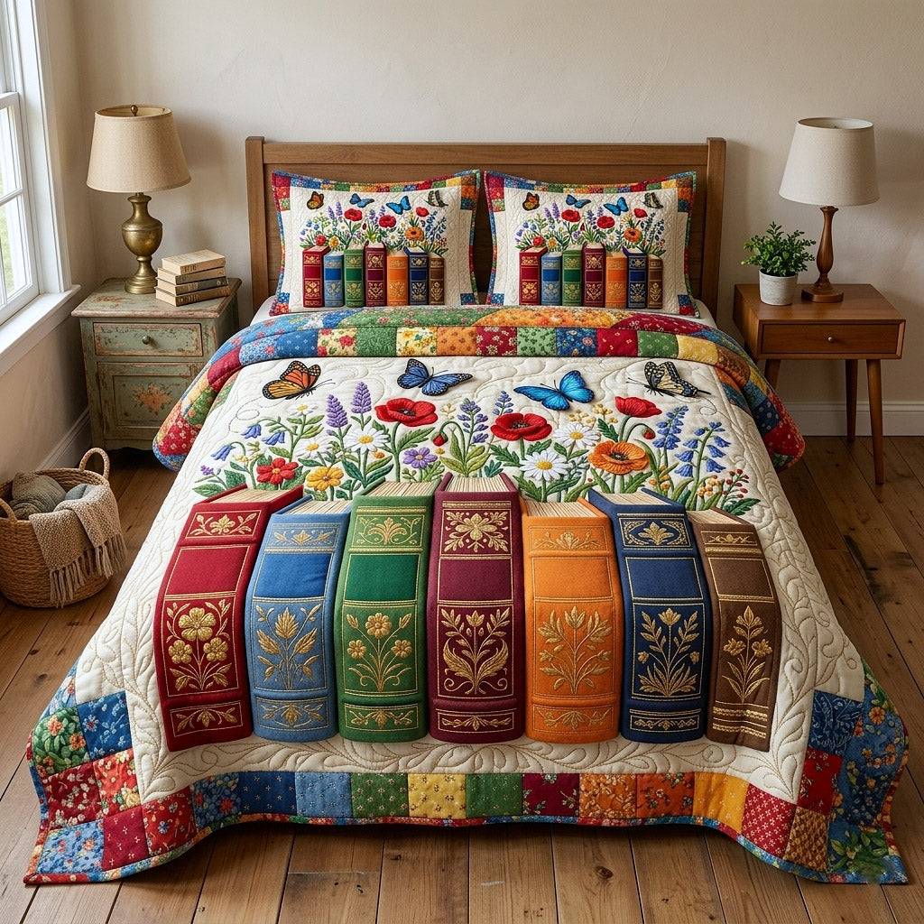 Library Nook Quilted Bedding Set Nice Bed Sheet Sets Novelty Book Gifts