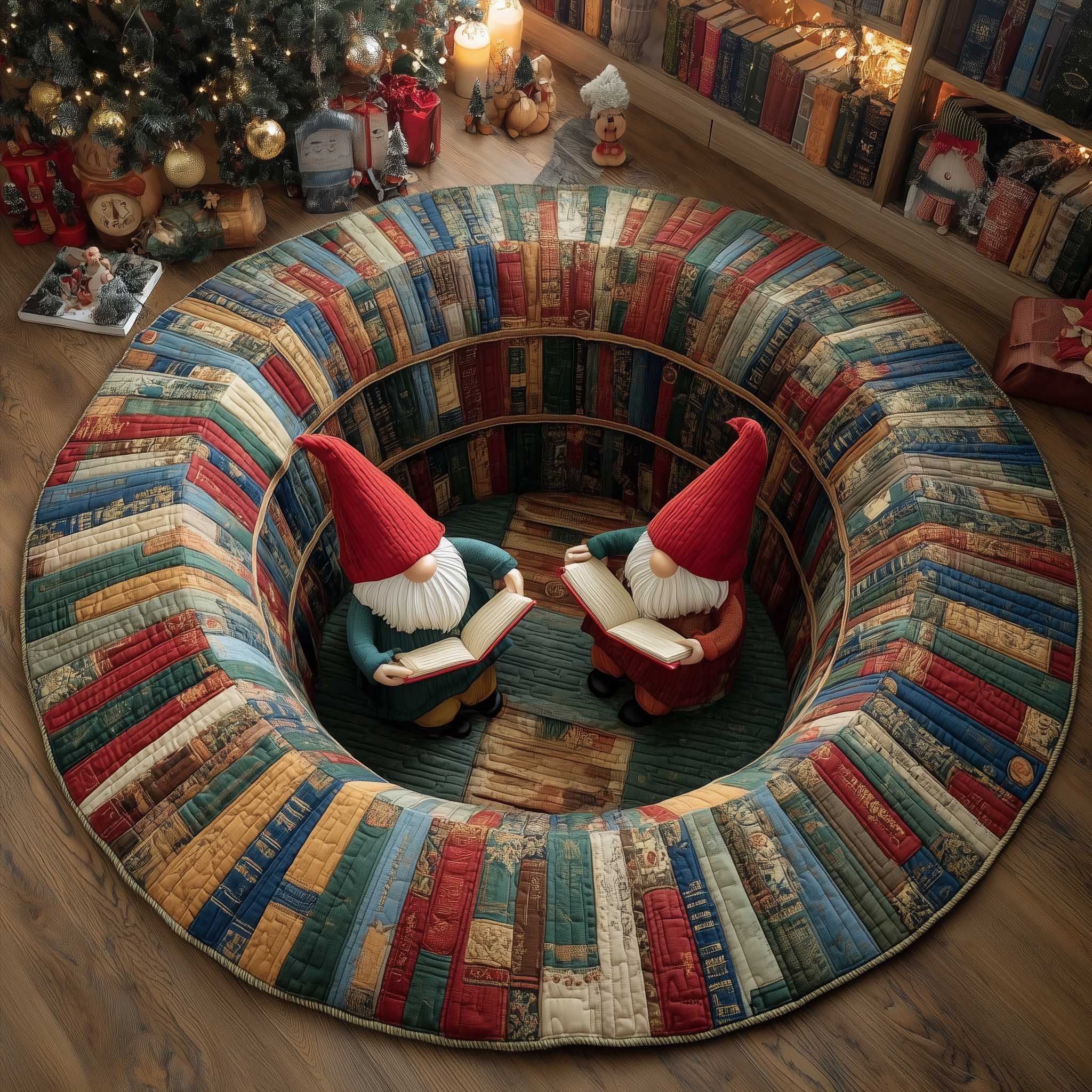 Literary Escape Quilted Round Mat Perfect Quilted Round Mat for Any Floor Surface