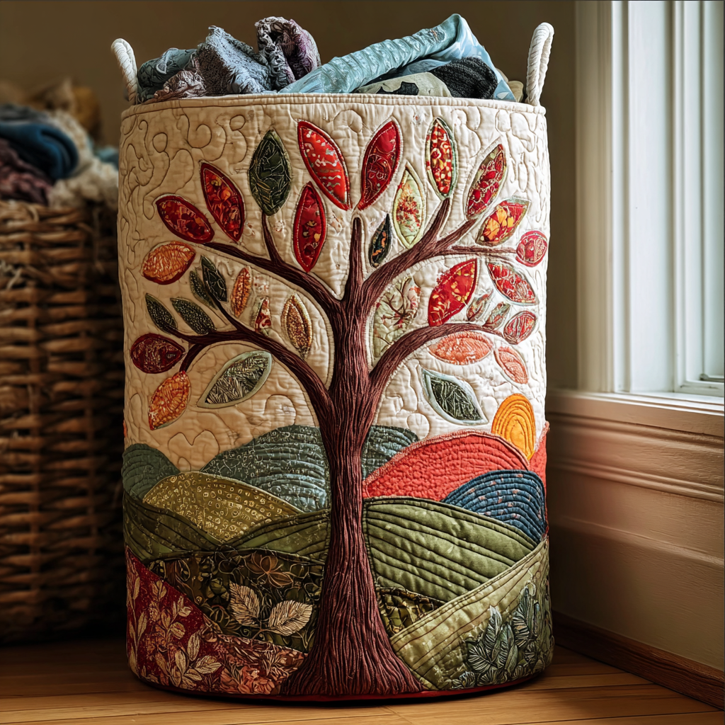 Living Roots Quilted Laundry Basket Best Clothes Basket Tree Of Life Gifts For Her