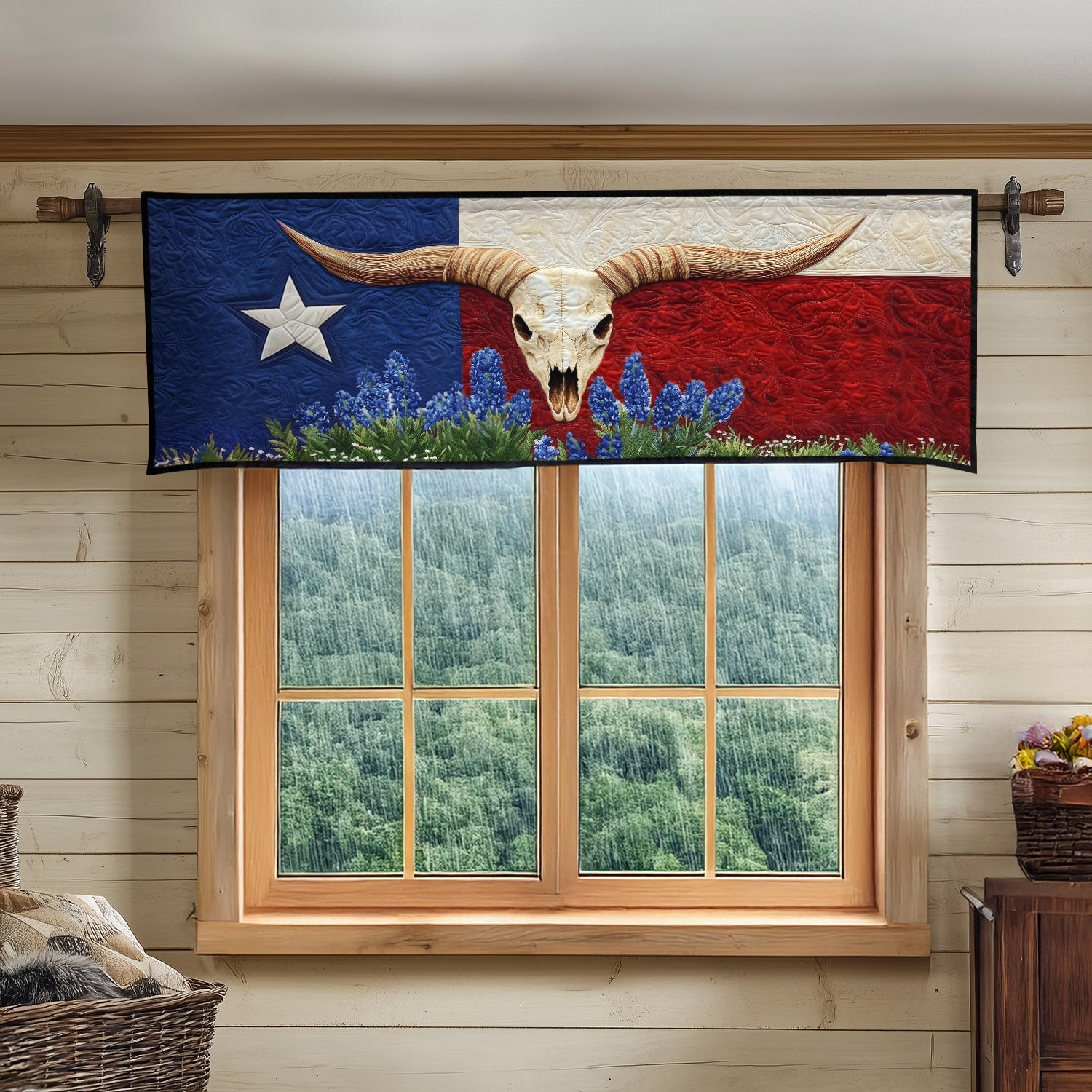 Lone Star Beauty Quilted Valance Christmas Kitchen Decor Sunflower Presents