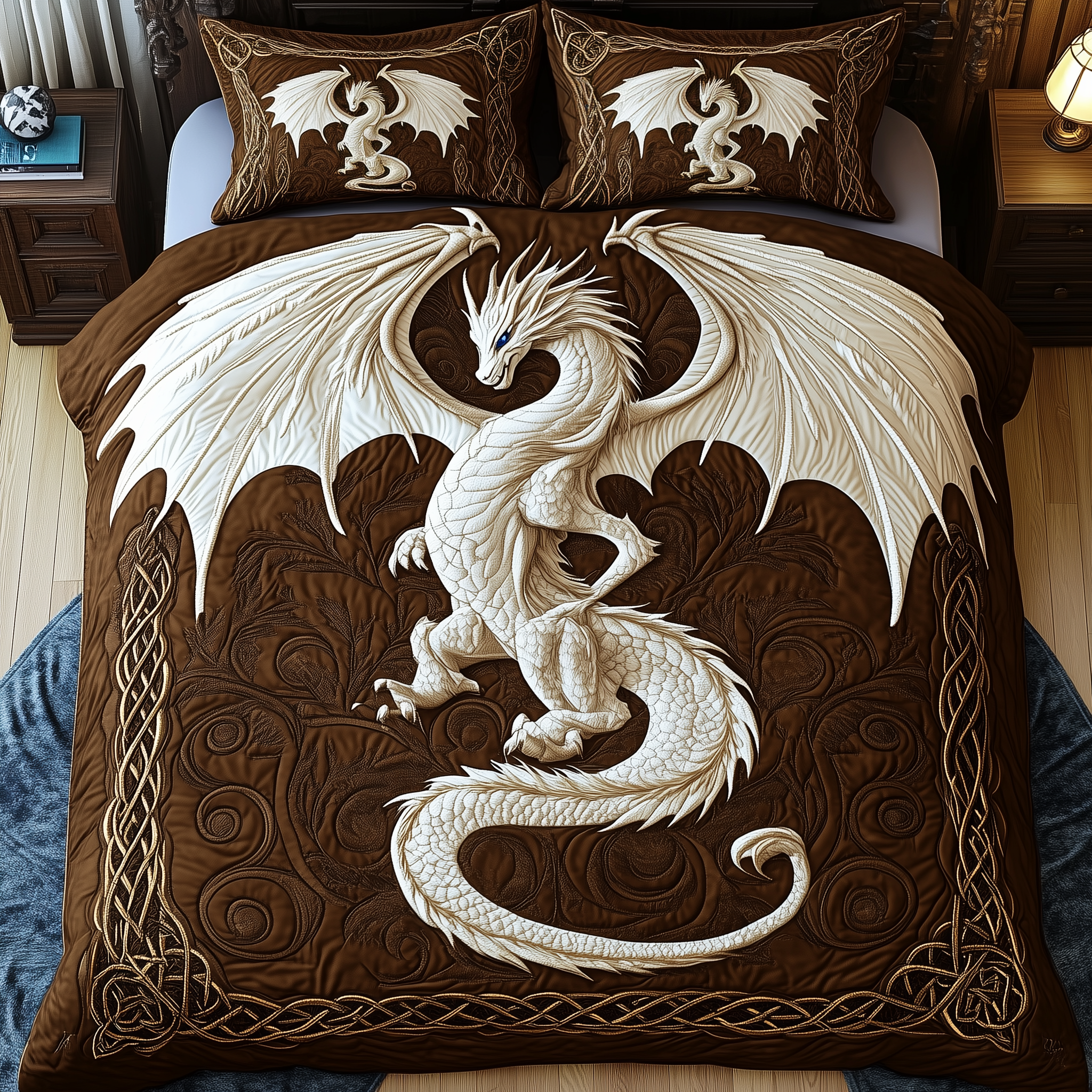 Majestic Dragon Quilted Bedding Set King Comforter Sets Dragon Gift Ideas