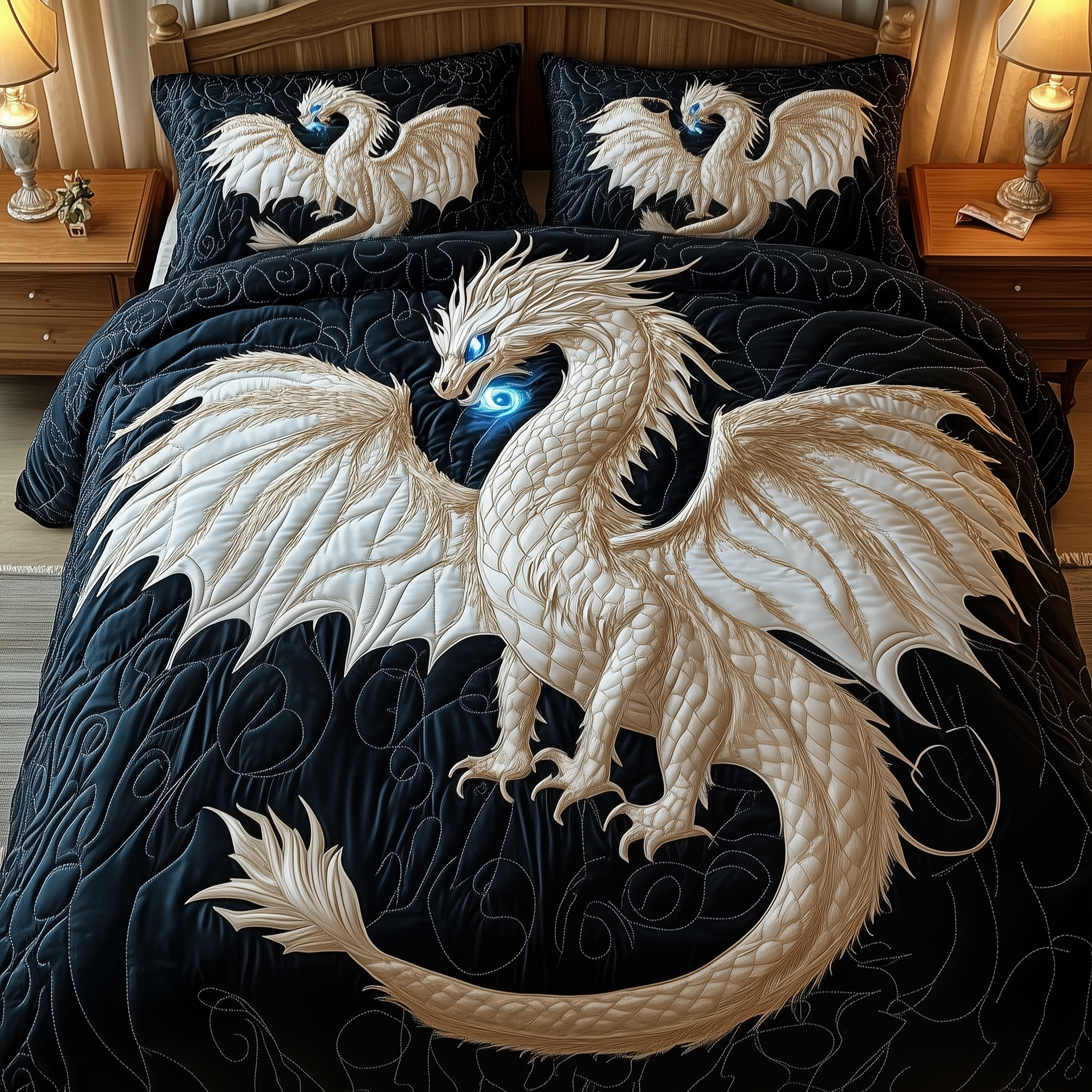 Majestic Dragon Quilted Bedding Set Nice Bedding Sets Dragon Related Gifts