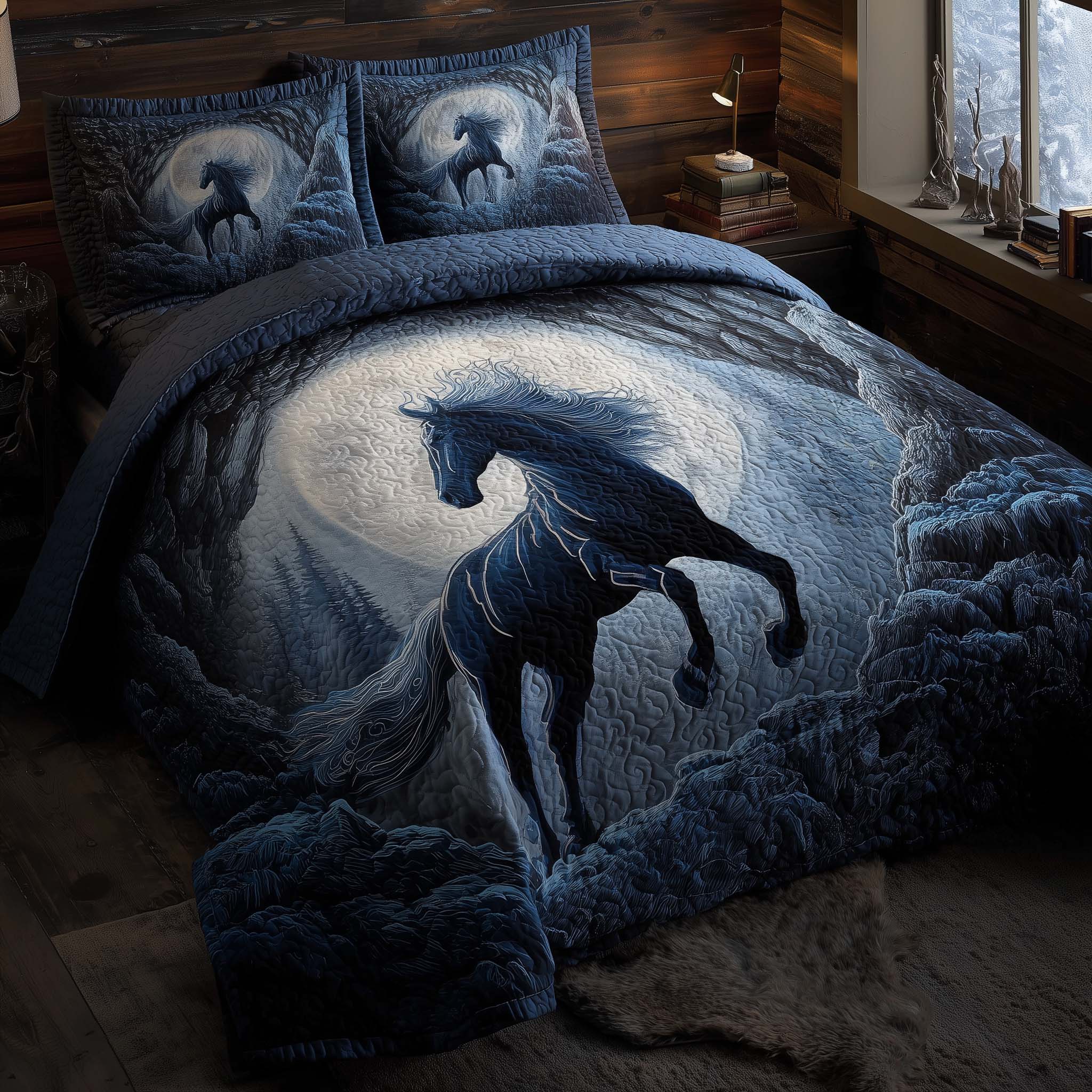 Majestic Horse Quilted Bedding Set Bedding Decor Horsey Christmas Gifts