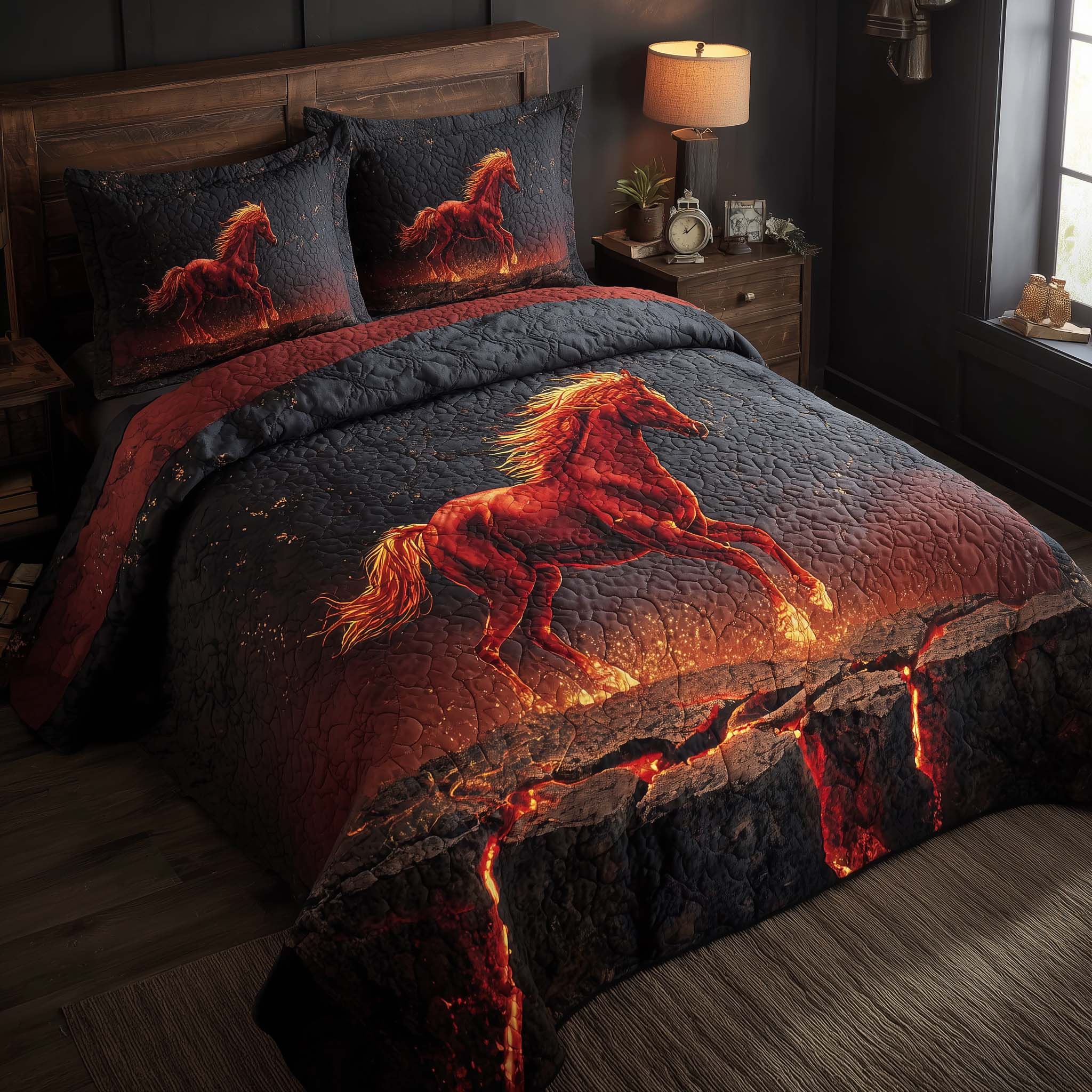 Majestic Horse Quilted Bedding Set Best Bedding Sets Gifts For People Who Like Horses