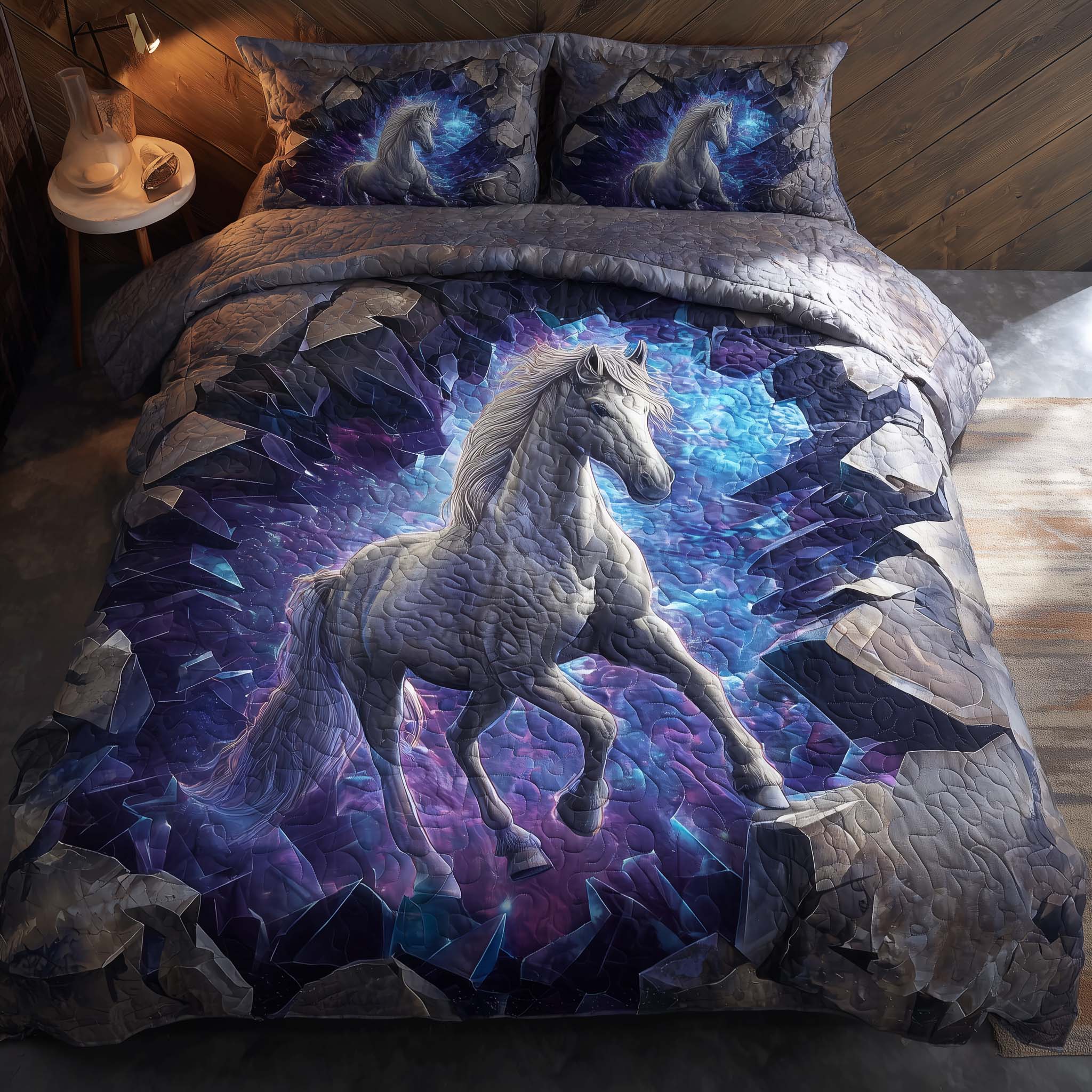 Majestic Horse Quilted Bedding Set Best King Bedding Sets Gifts For Horse People