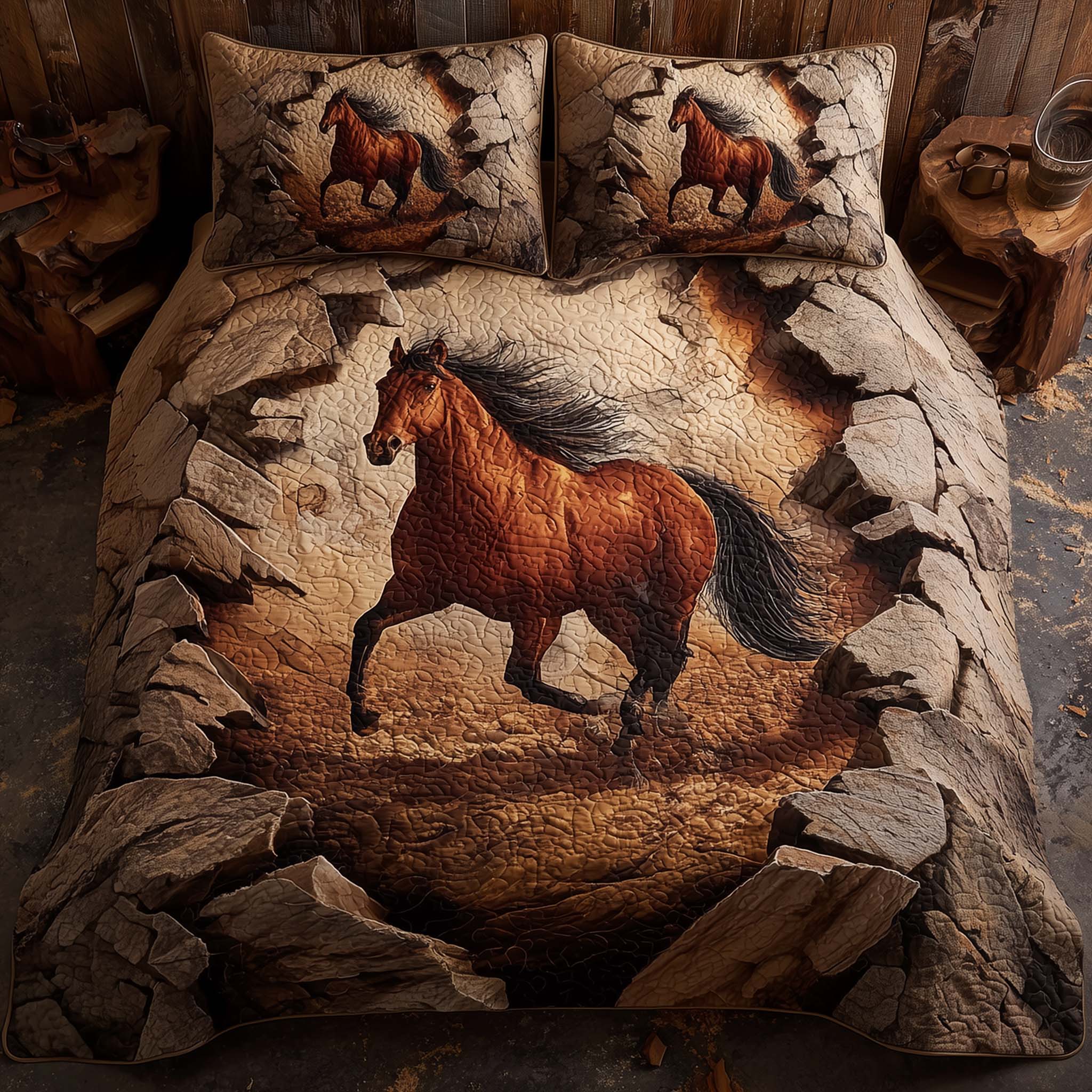Majestic Horse Quilted Bedding Set Best King Sheets Gifts For People Who Like Horses