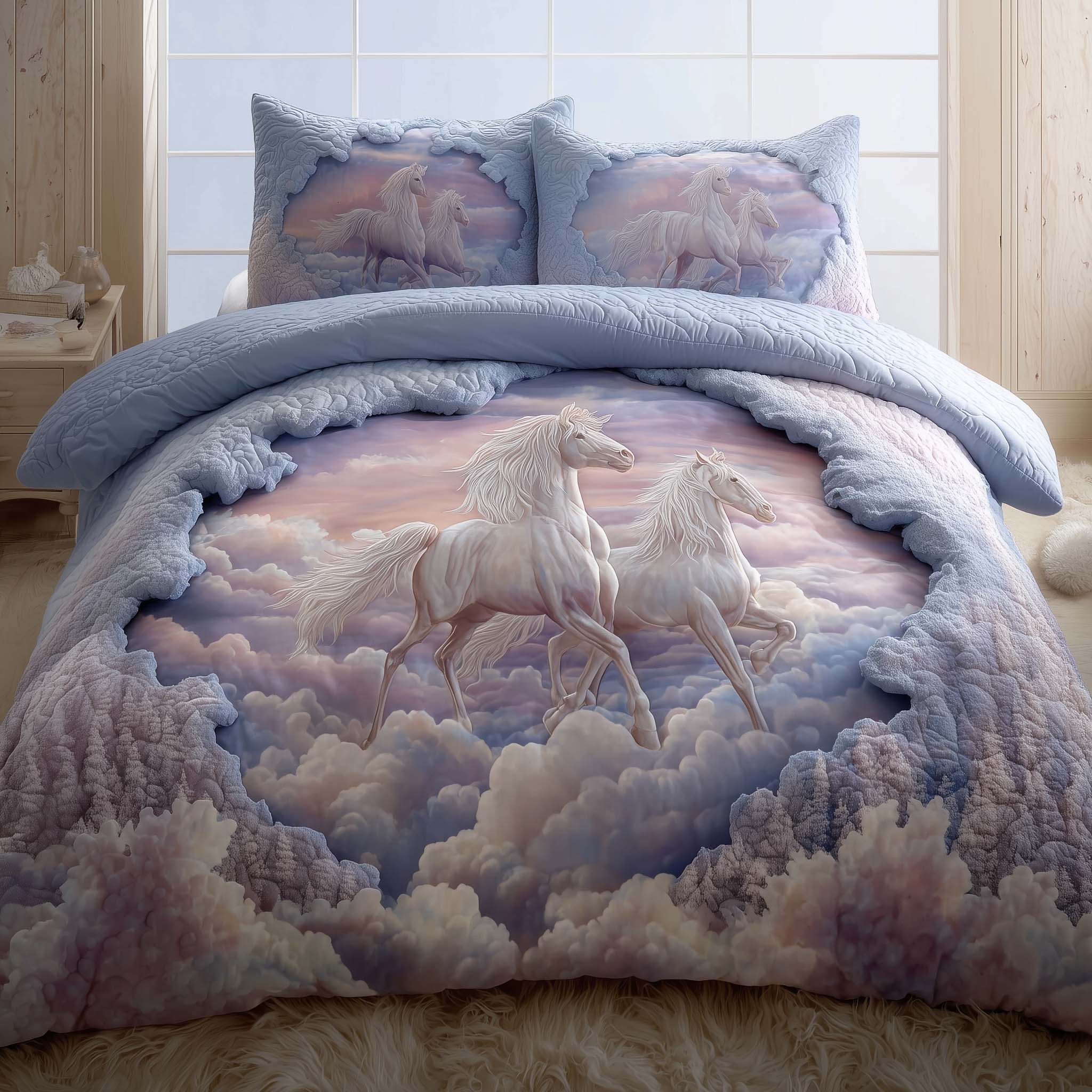 Majestic Horse Quilted Bedding Set Good Bed Sets Great Gifts For Horse Lovers