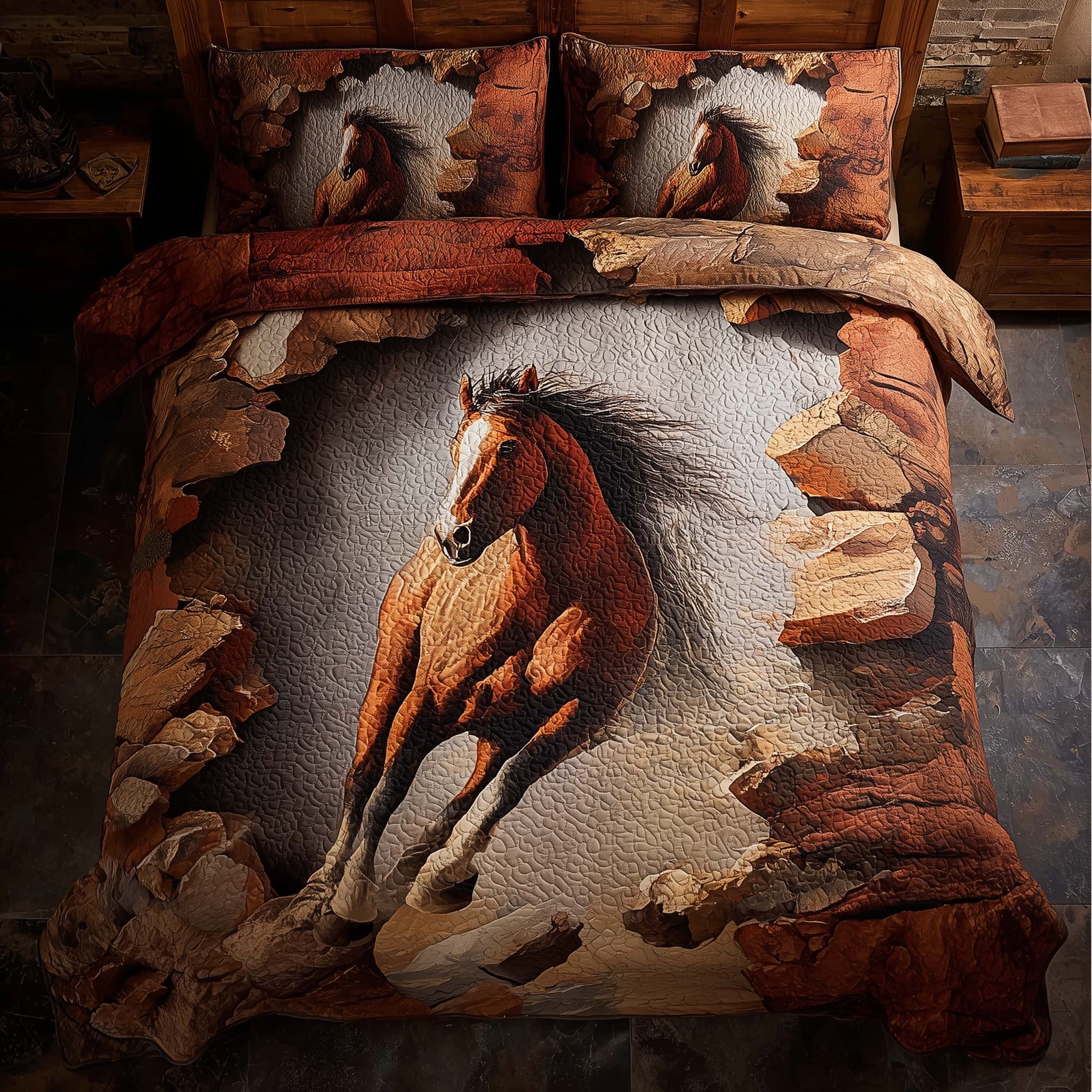 Majestic Horse Quilted Bedding Set Nice Bedding Sets Practical Gifts For Horse Owners
