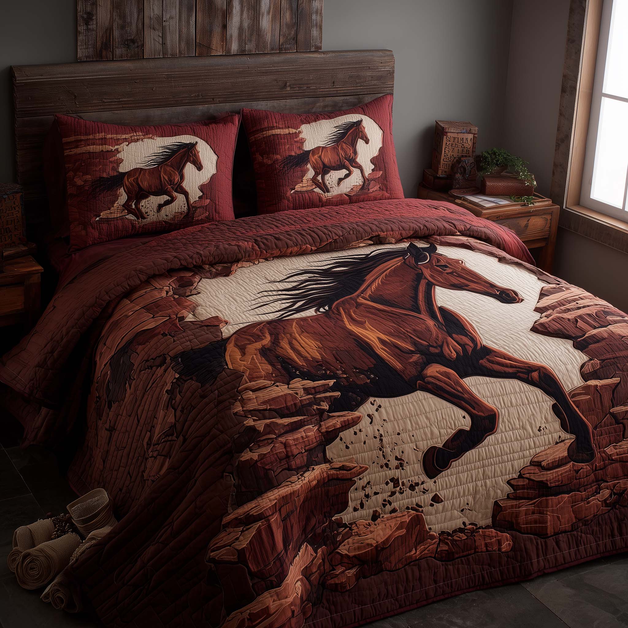 Majestic Horse Quilted Bedding Set Quilt Comforter Sets Gifts To Get Horse Lovers