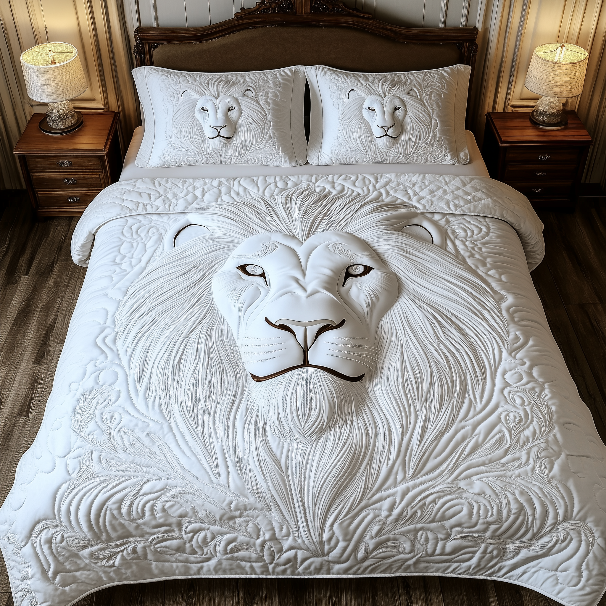 Majestic Lion King Quilted Bedding Set Bed Room Decoration Lion Gifts For Him