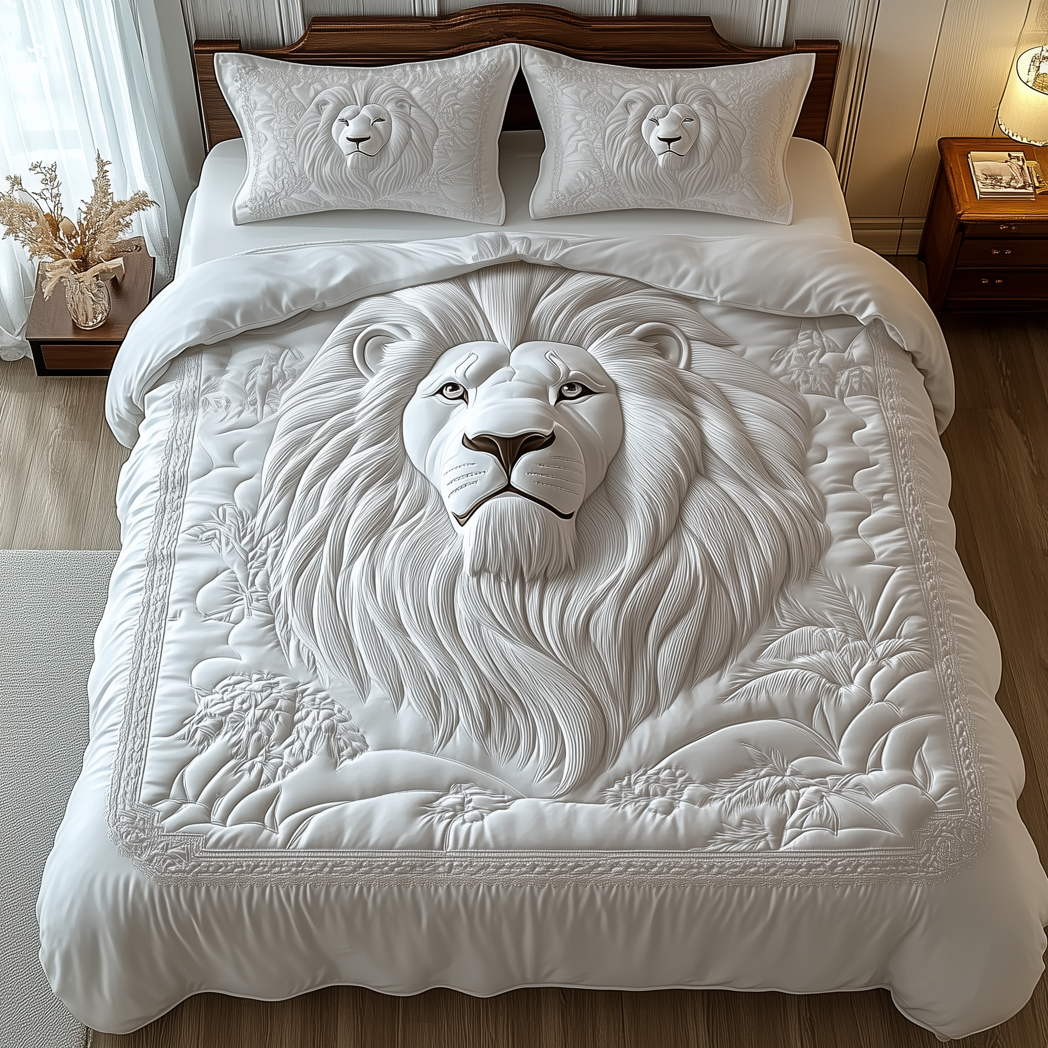 Majestic Lion Quilted Bedding Set Good Sheet Sets Lion Related Gifts