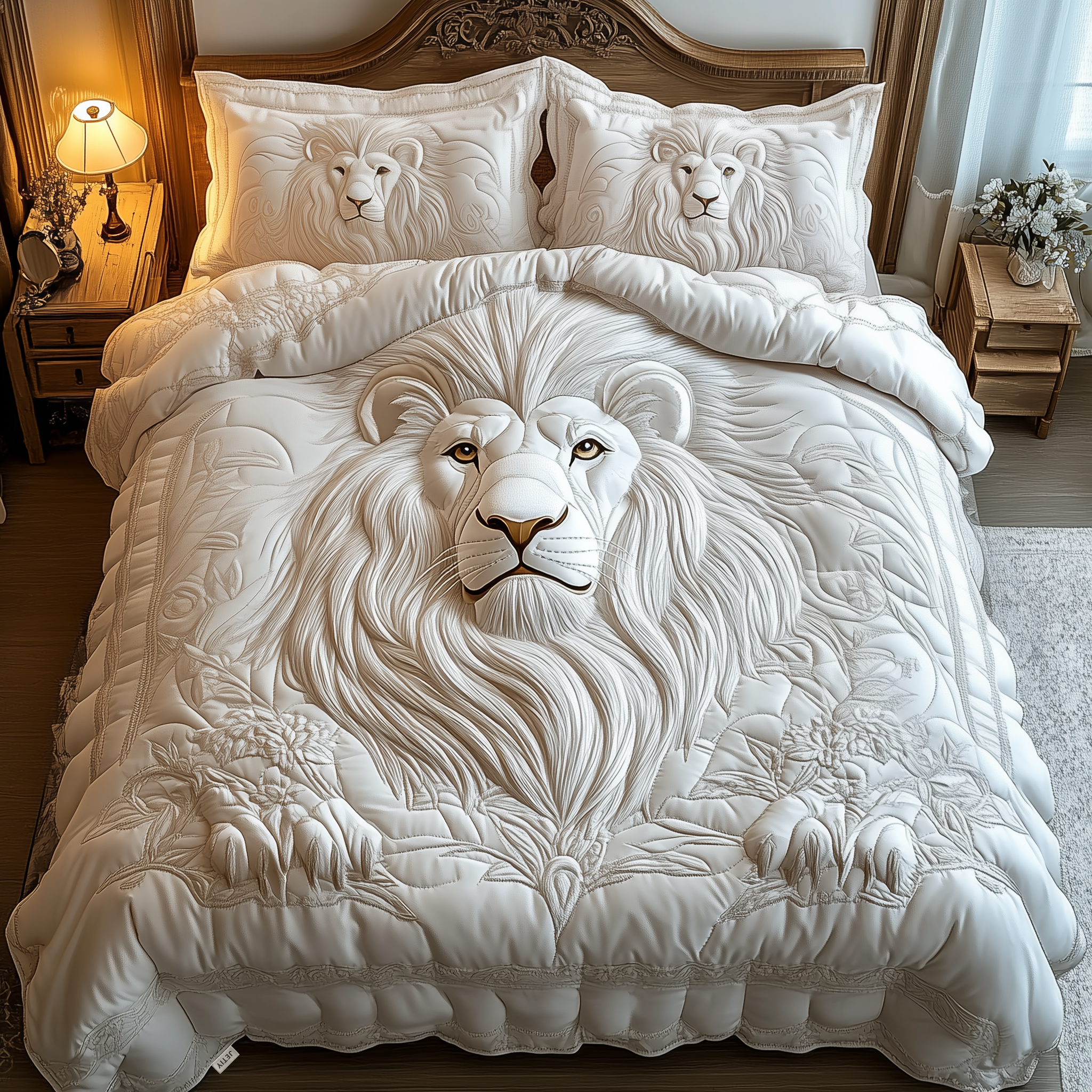 Majestic Lion Quilted Bedding Set King Comforter Sets Lion Themed Gifts