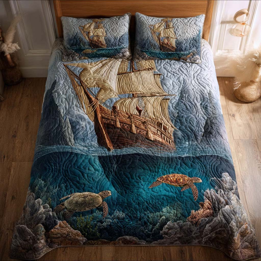 Majestic Ship Quilted Bedding Set Bedding Decor Bear Christmas Presents