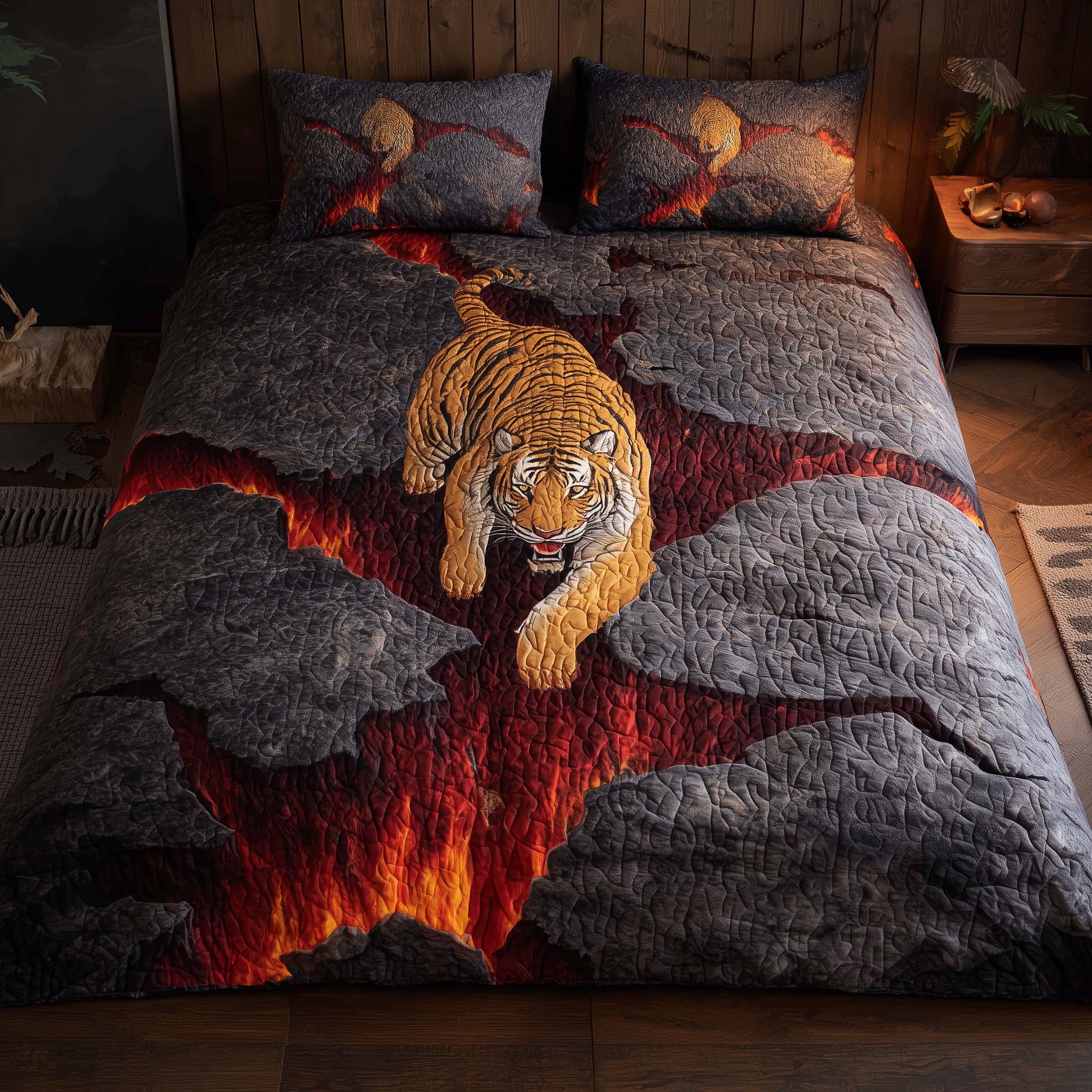 Majestic Tiger Quilted Bedding Set Best Bedding Sets Tiger Gifts For Men