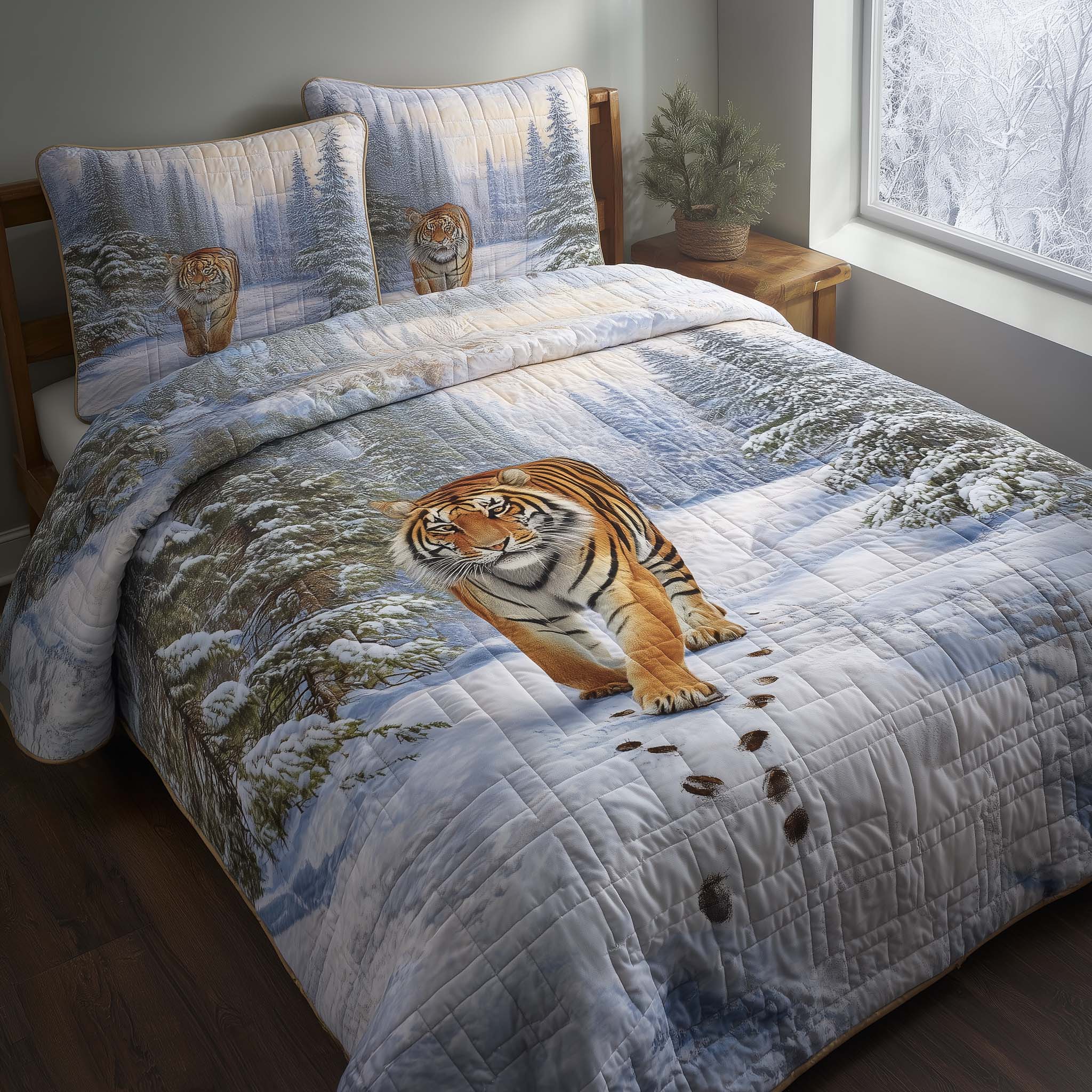 Majestic Tiger Quilted Bedding Set Comforter And Sheet Sets Unique Tiger Gifts