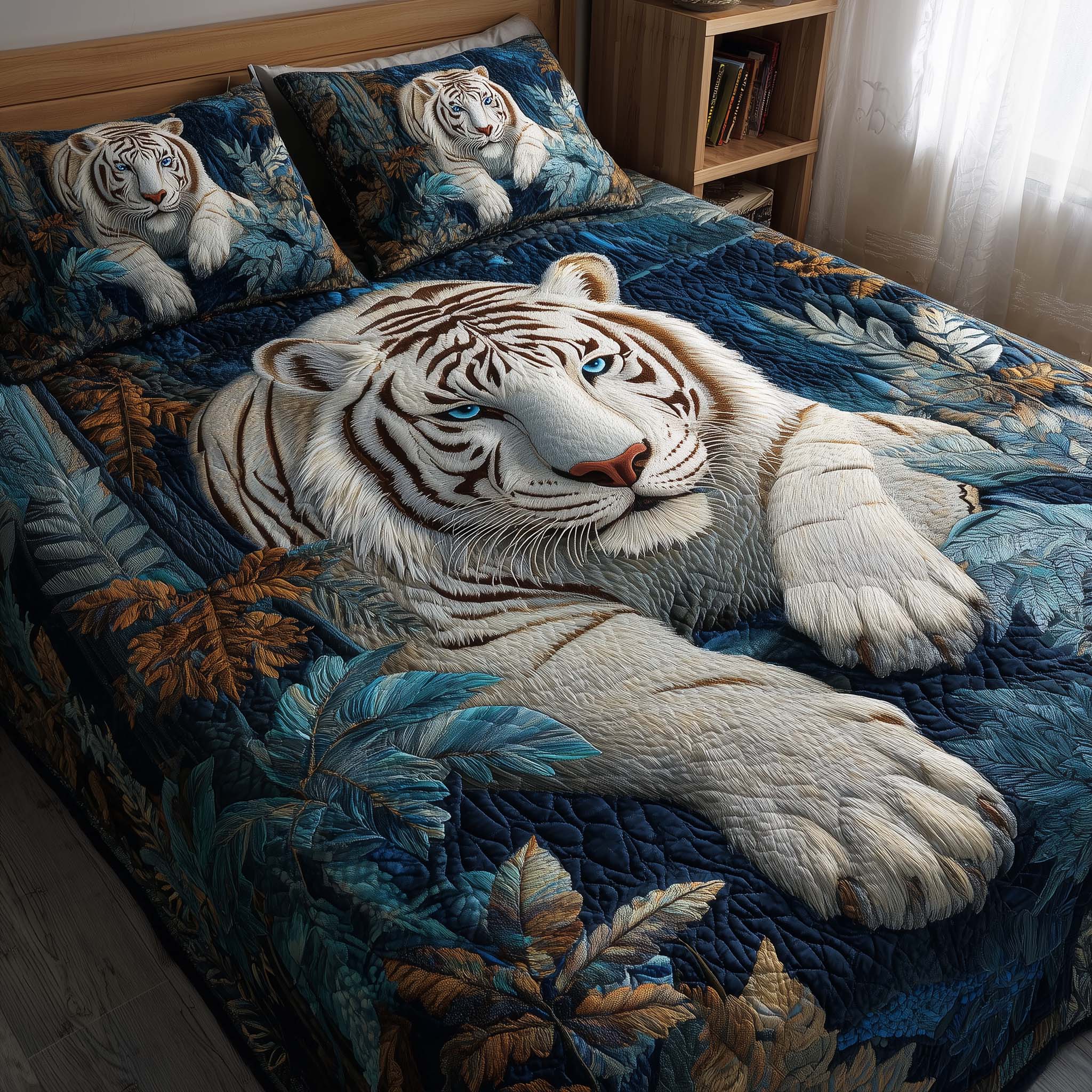 Majestic Tiger Quilted Bedding Set Comforter Sets Tiger Gifts Father's Day