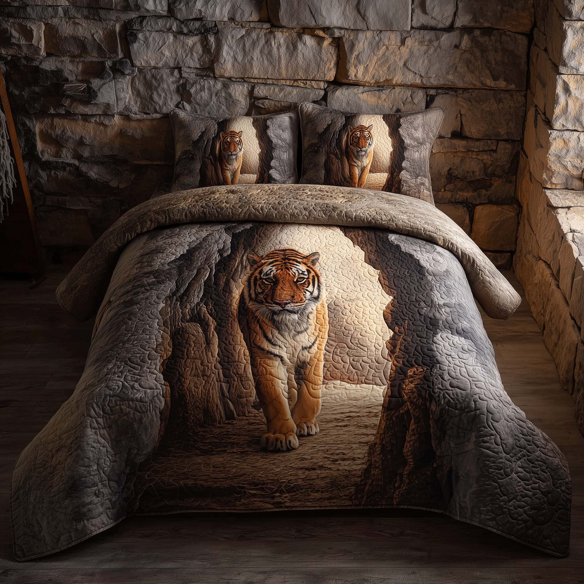 Majestic Tiger Quilted Bedding Set Cool Bedroom Ideas Tiger Christmas Gifts