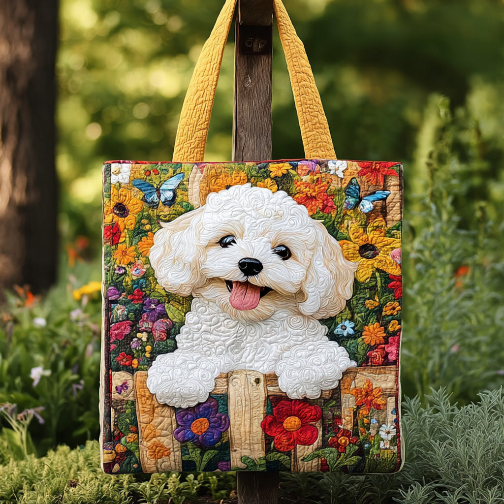 Maltipoo Bliss Quilted Tote Bag Shoulder Bag Cute Dog Owner Gift Ideas