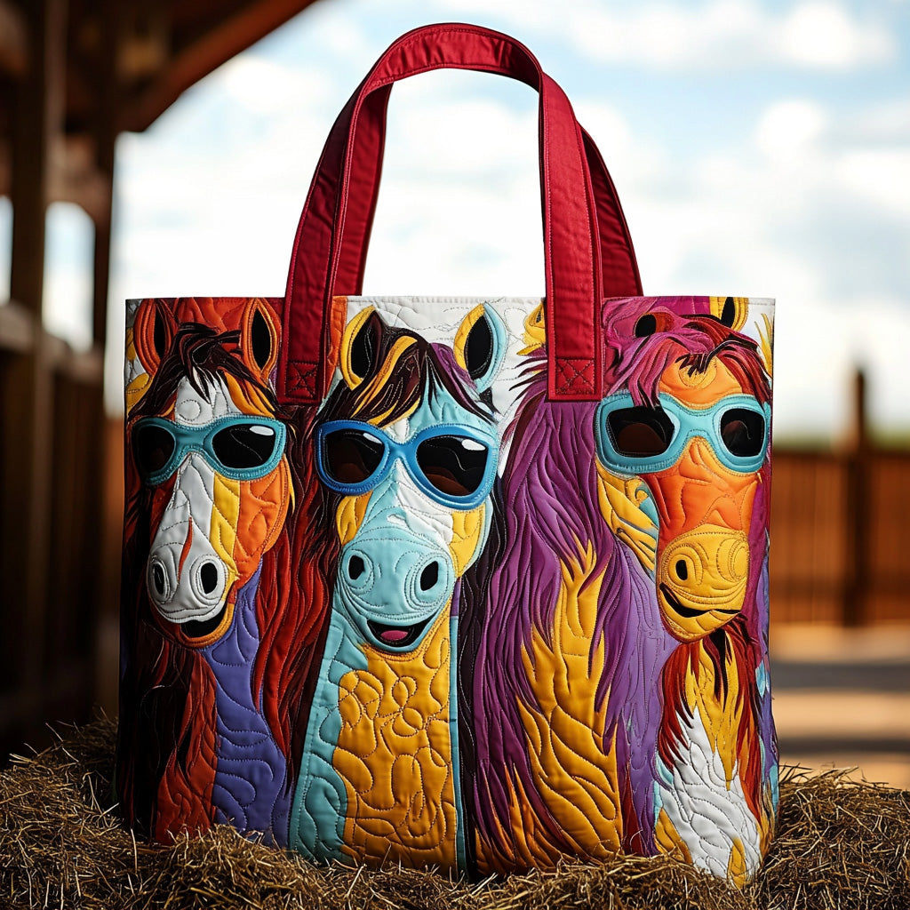 Mane Mischief Quilted Tote Bag Patchwork Tote Bag Inexpensive Gifts For Horse Lovers