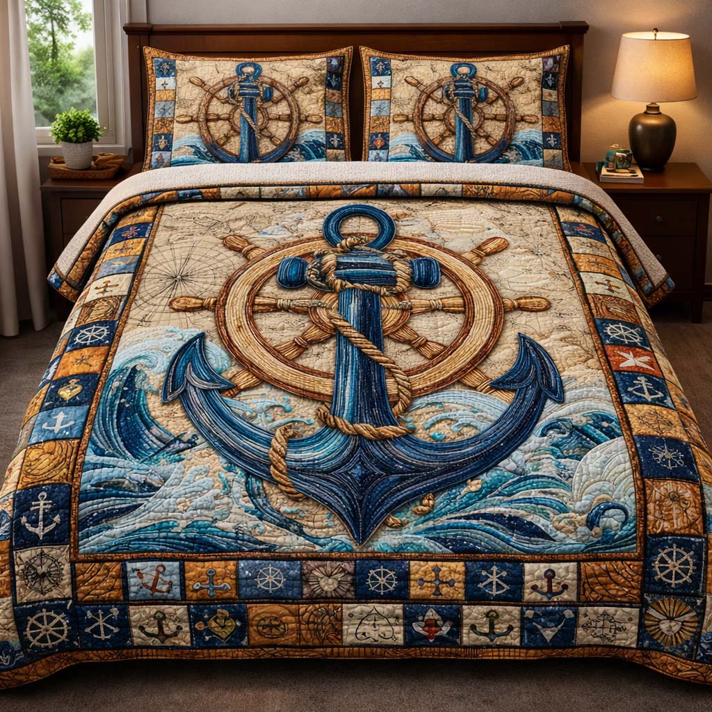 Mariner Anchor Legacy Quilted Bedding Set Best Bedding Sets Summer Beach Themed Stuff