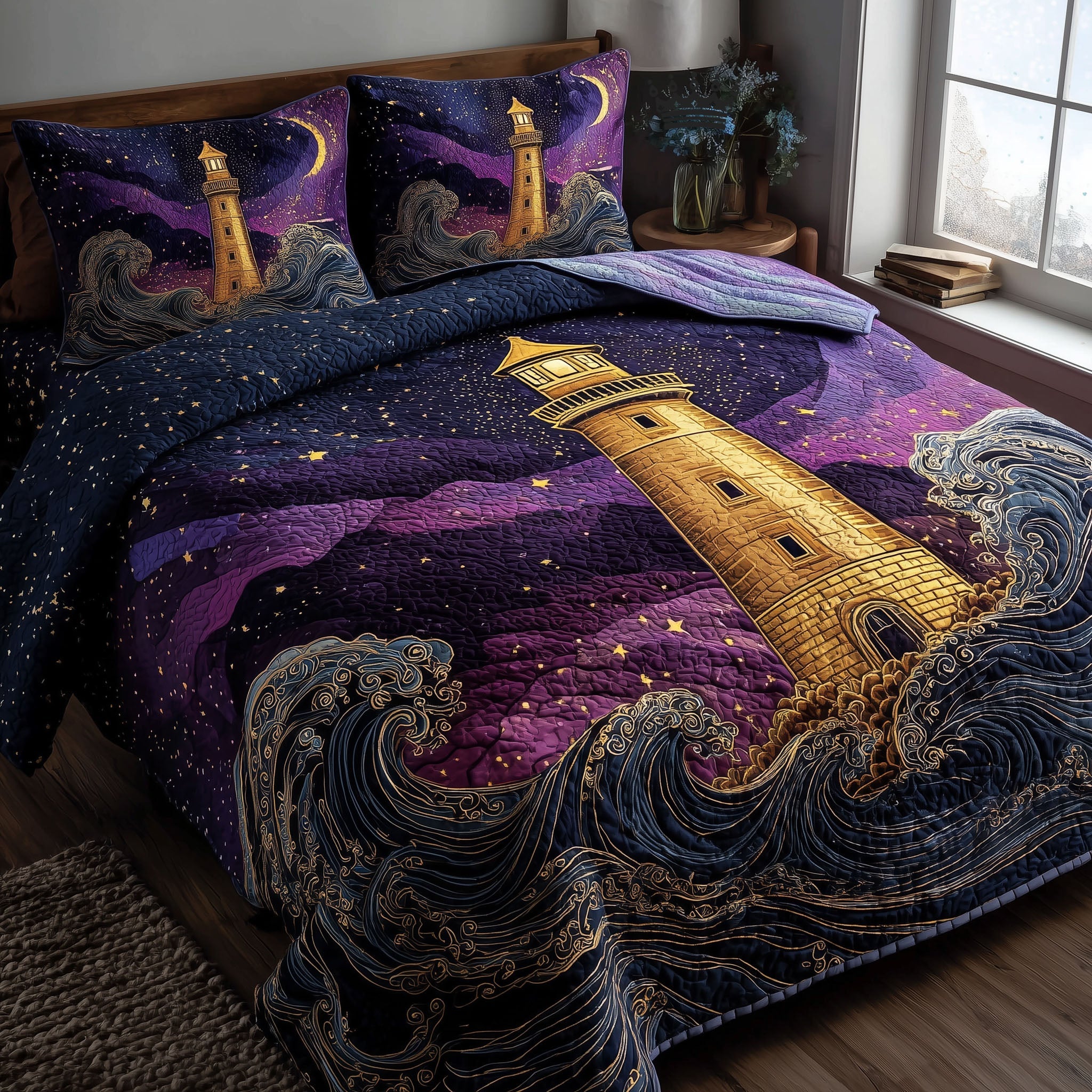 Mariner Spire Quilted Bedding Set Bed Comforter Sets Lighthouse Gift Shop