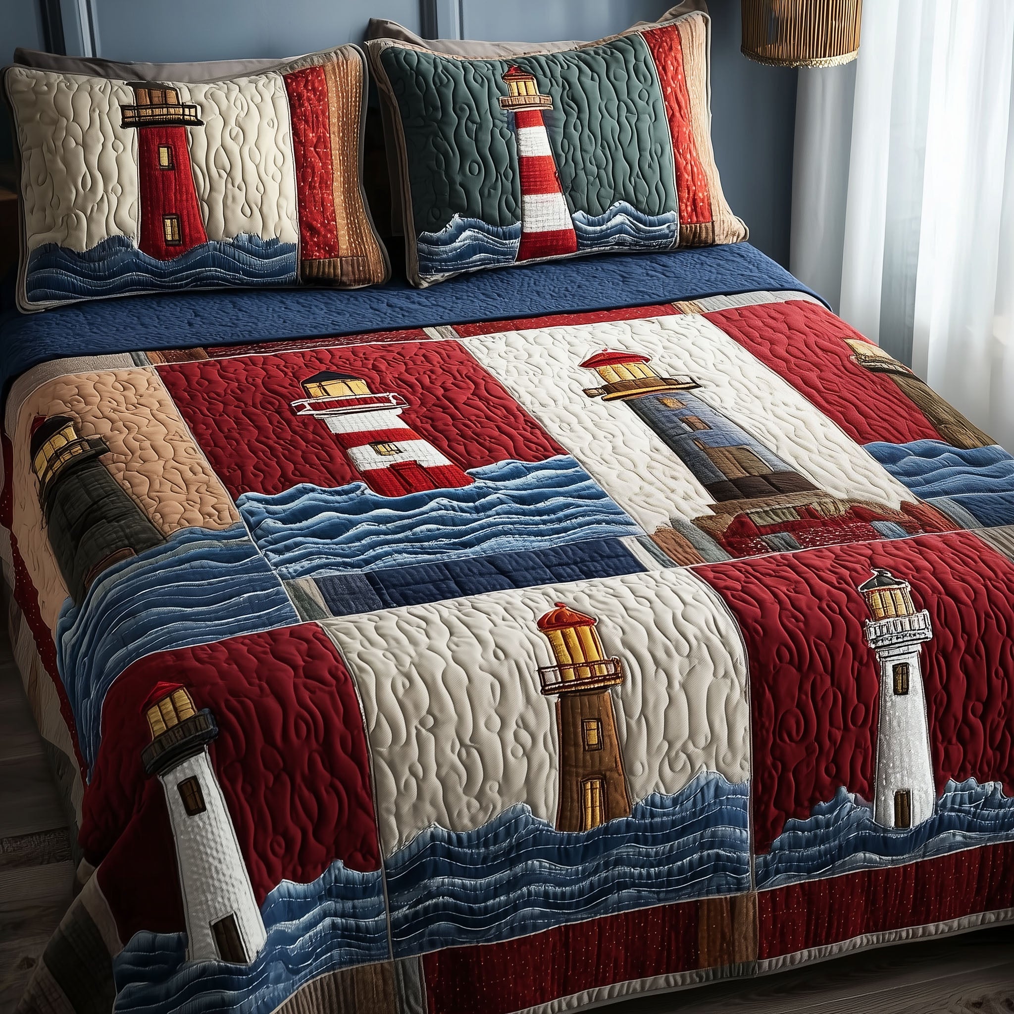 Mariner Spire Quilted Bedding Set Great Sheet Sets Lighthouse Gift Shop