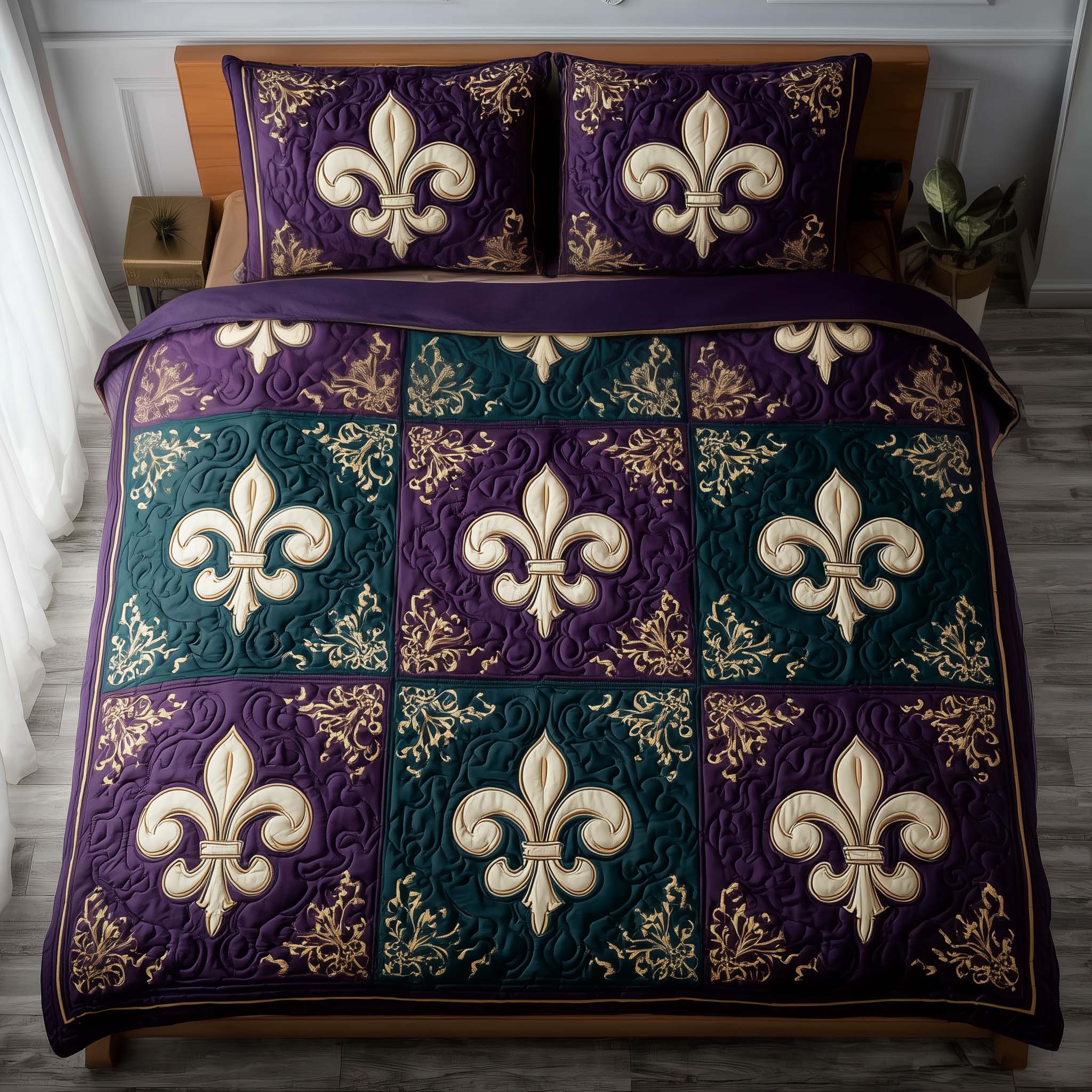 Masquerade Dream Quilted Bedding Set King Comforter Sets Unique Mardi Gras Gifts
