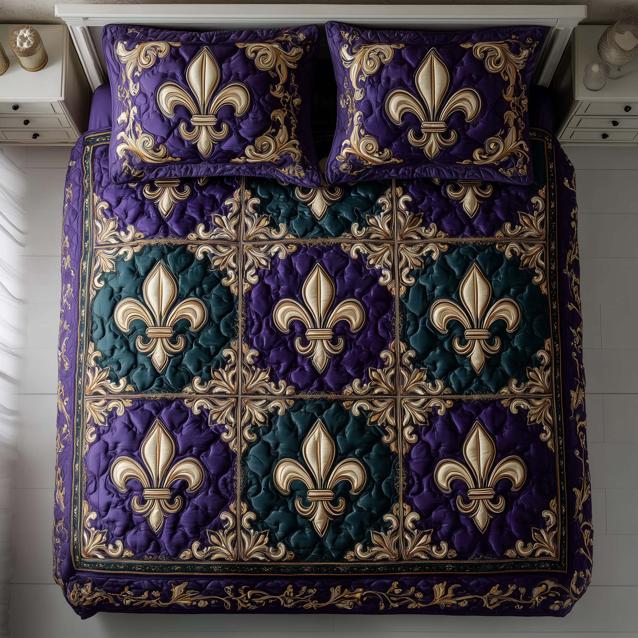 Masquerade Dream Quilted Bedding Set Quilt Comforter Sets Mardi Gras Hostess Gifts