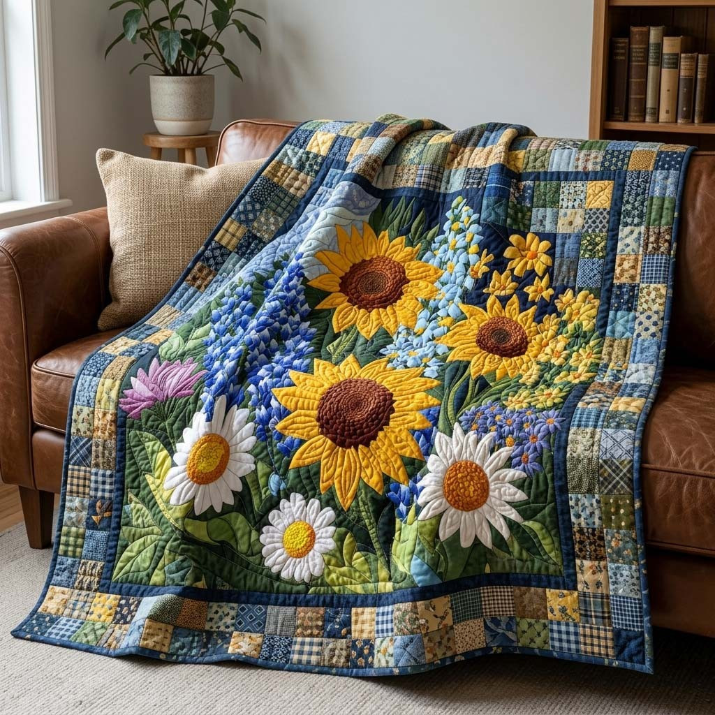 Meadow Bloom Quilted Blanket House Decor Ideas Gifts For Mom Birthday