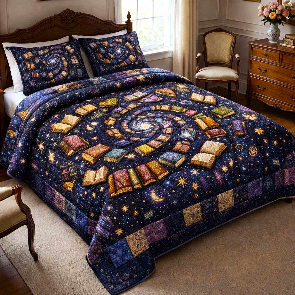 Meadow Books Quilted Bedding Set Quilt Comforter Sets Awesome Gifts For Book Lovers