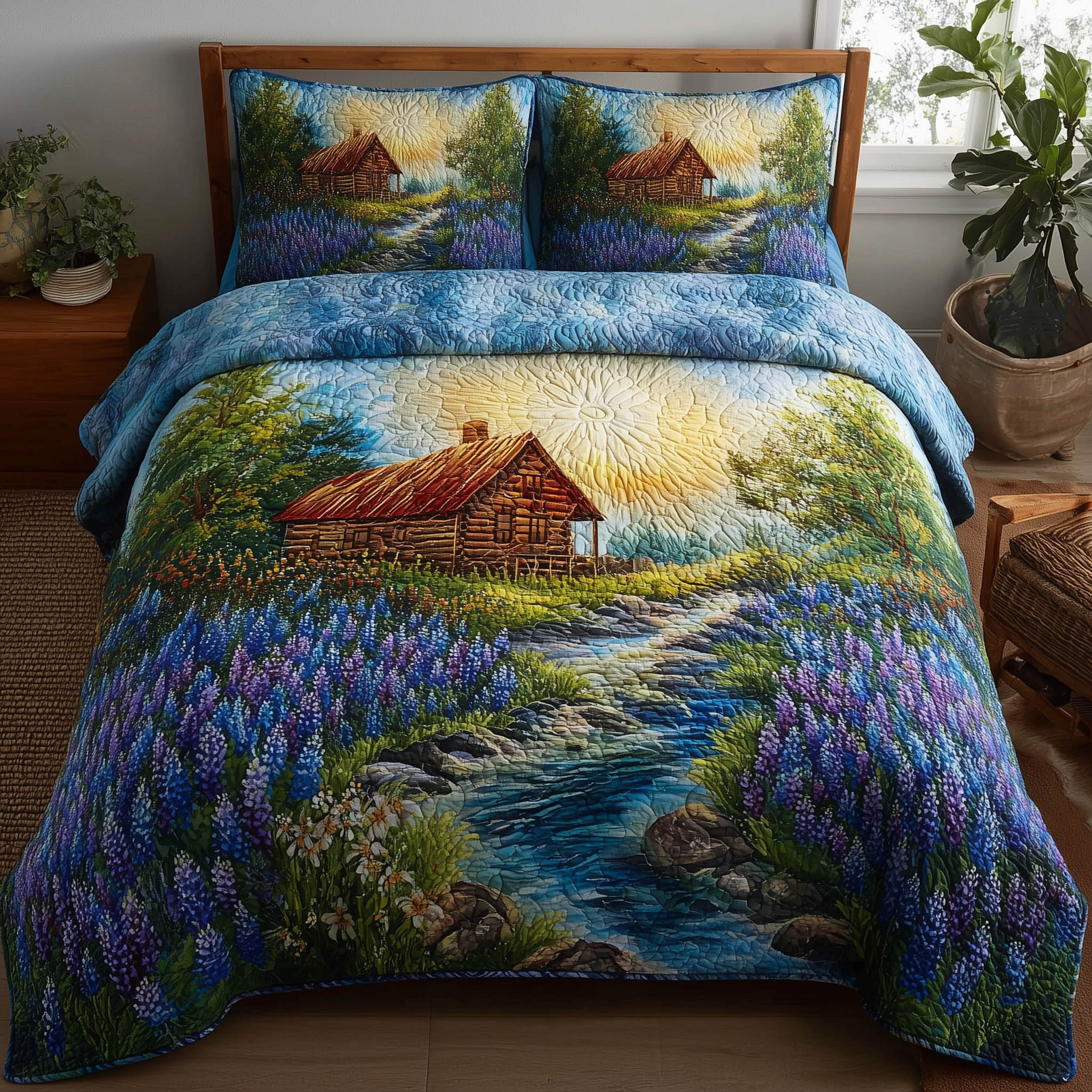 Meadow Cabin Quilted Bedding Set Bedroom Decor Ideas Nice Mother's Day Gifts