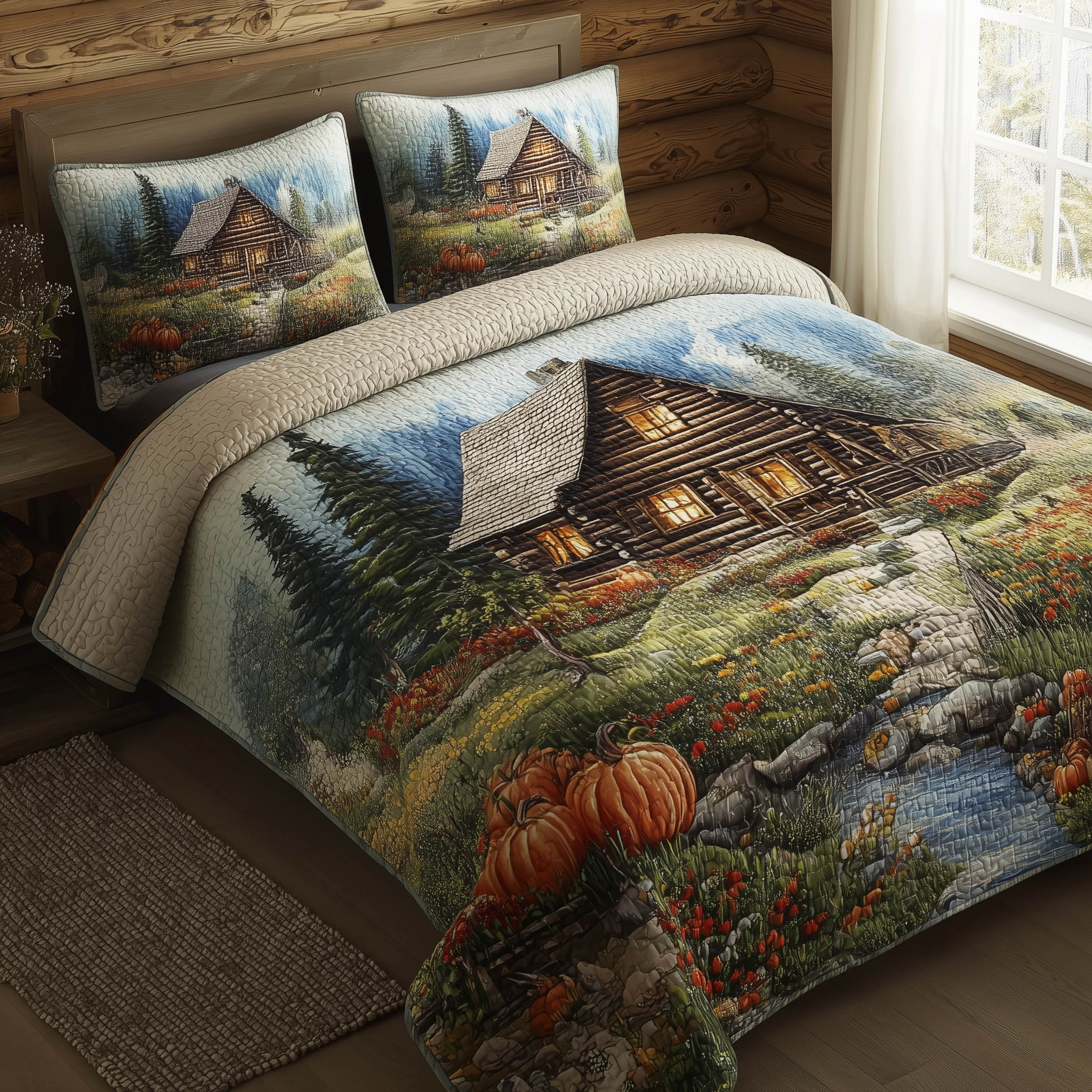 Meadow Cabin Quilted Bedding Set Bedroom Decor Present Ideas For Mom