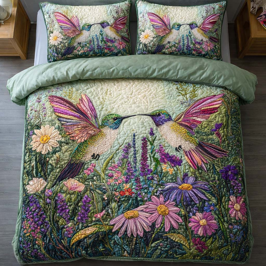 Meadow Kiss Quilted Bedding Set Best Bedding Sets Birthday Presents For Hummingbird Lovers
