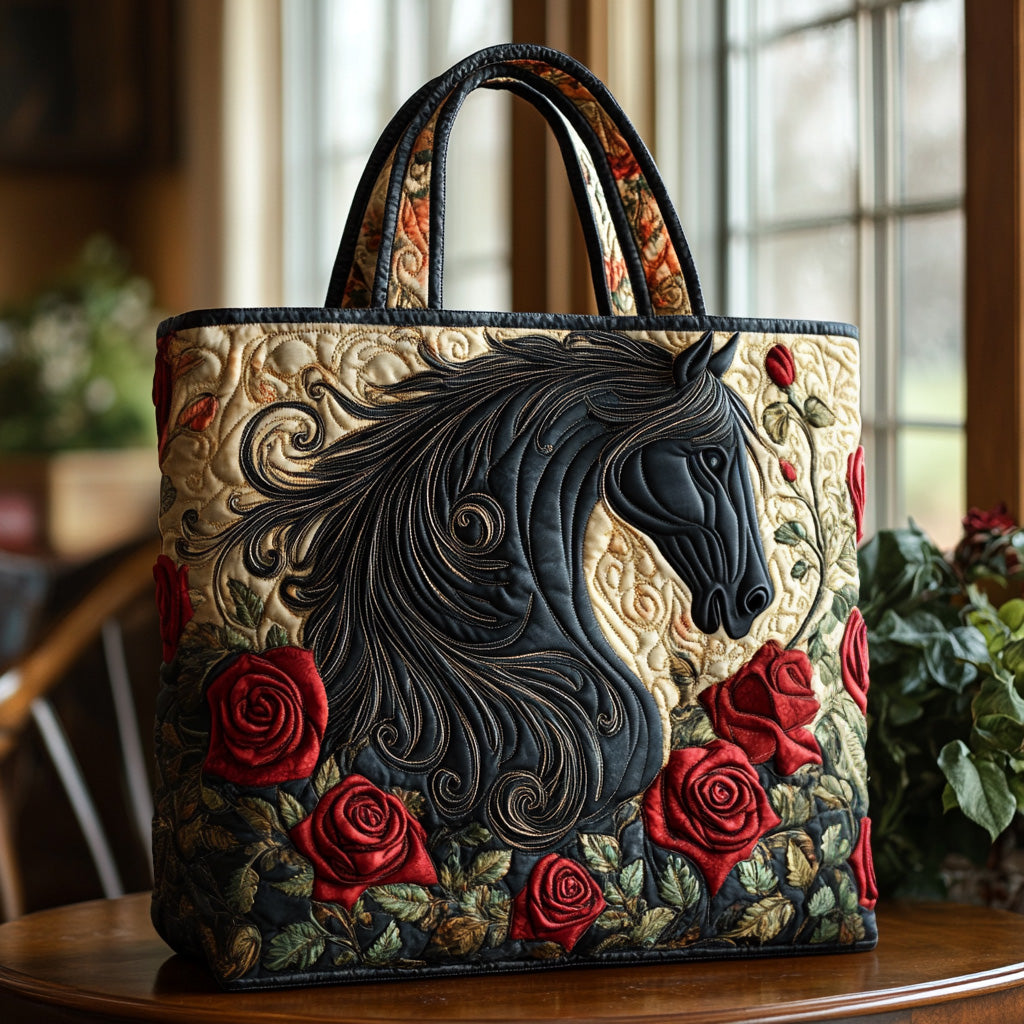 Meadow Rider Quilted Tote Bag Shoulder Bag Hobo Best Christmas Gifts For Equestrians