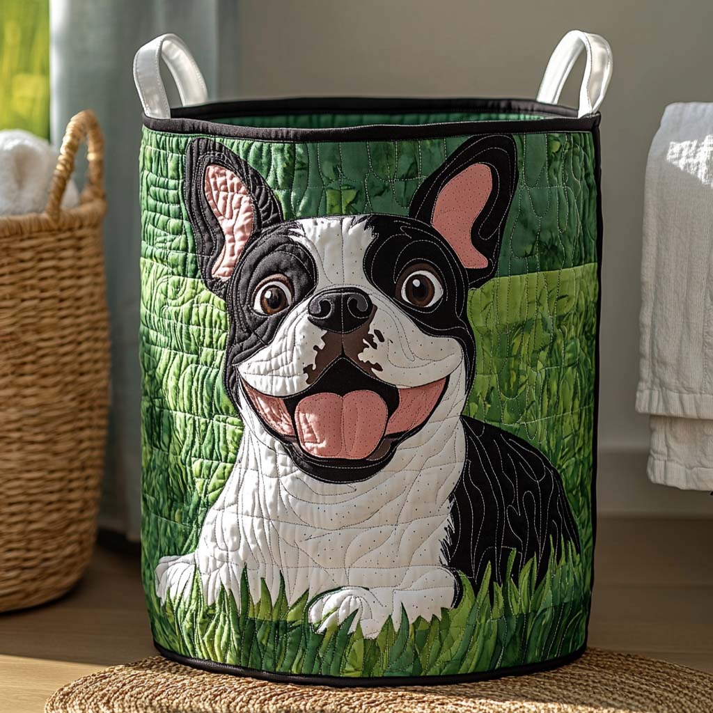 Meadow Smile Quilted Laundry Basket Laundry Hamper Gifts For Dog Dad Father's Day Ideas