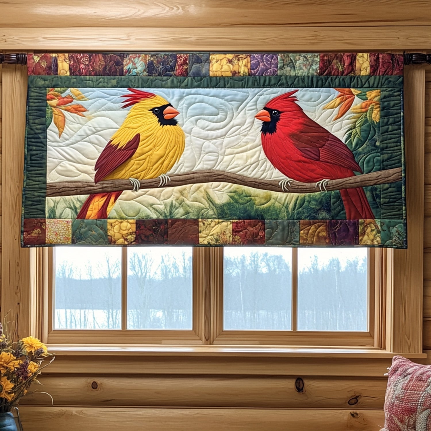 Memories in Flight Quilted Valance Unique Front Door Decor Unique Cardinal Gifts